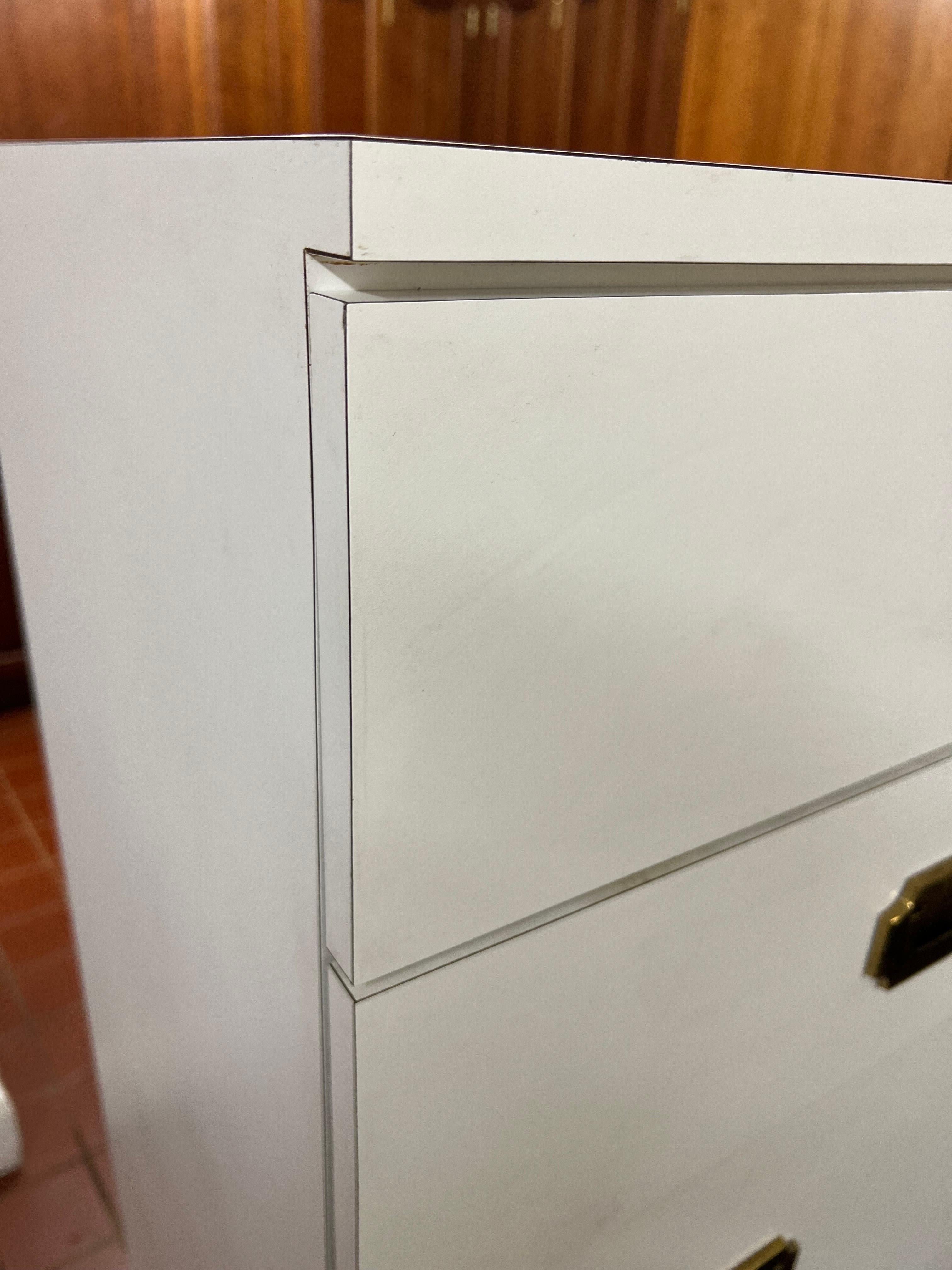 Large White Post Modern Campaign Dresser  For Sale 2
