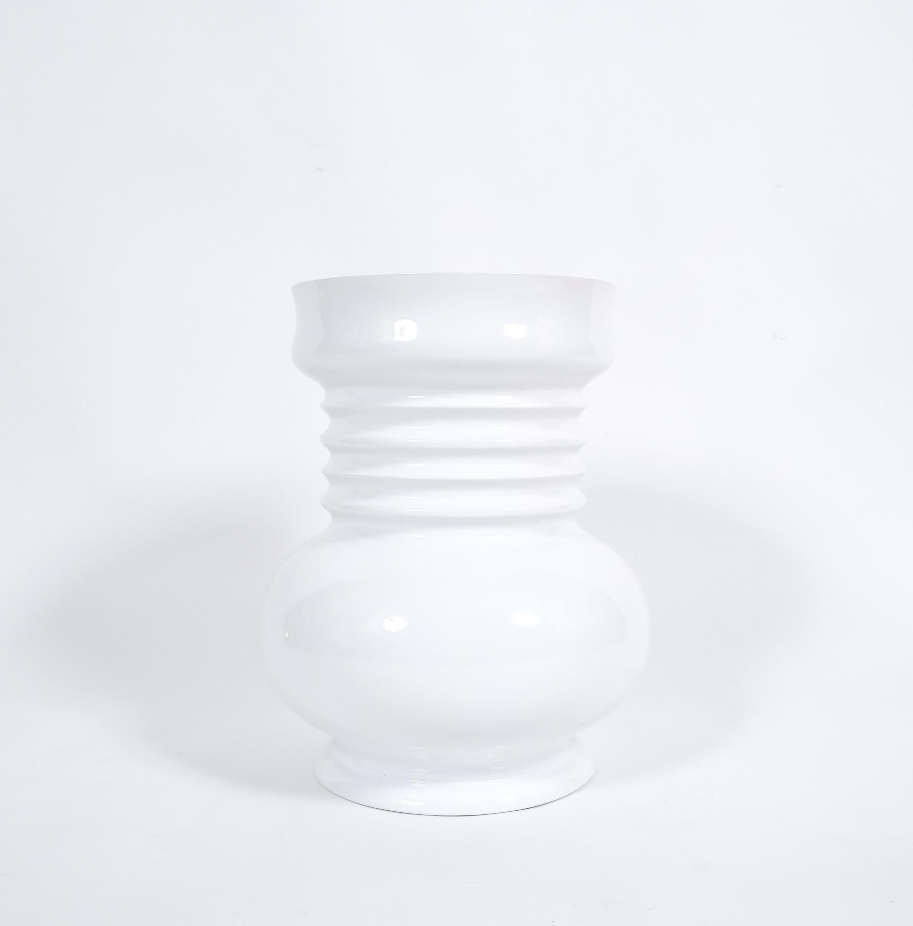 Italian Sergio Asti Large White Ceramic Floor Vase by, 1980 For Sale