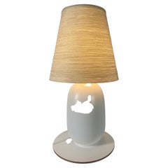 Large White Ceramic Lotte & Gunnar Bostlund Lamp