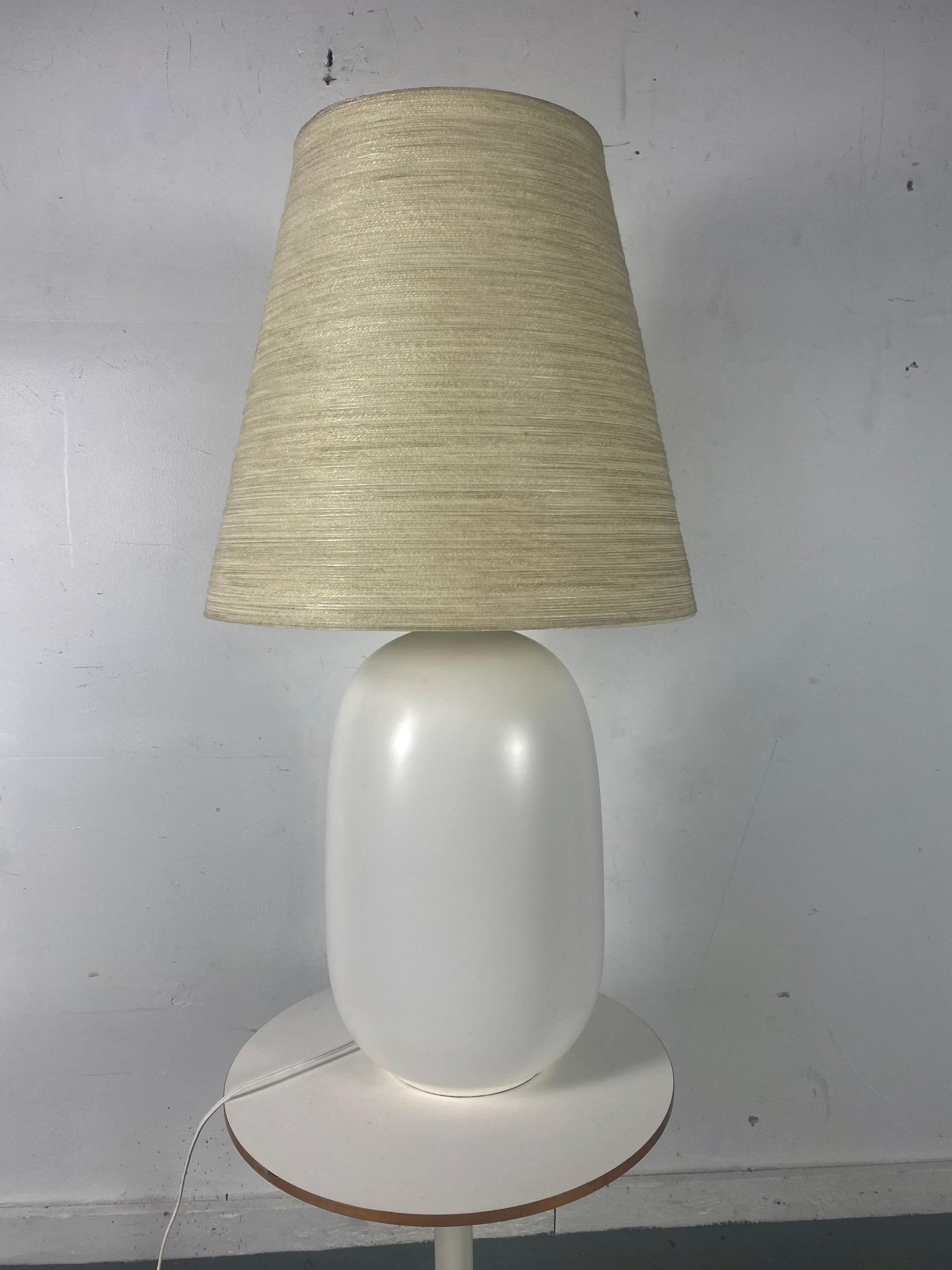 Canadian Large White Ceramic Lotte & Gunnar Bostlund Lamp For Sale