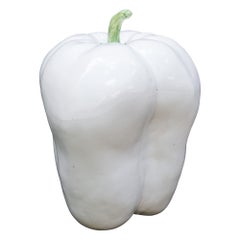 Large White Ceramic Pepper, 1970s