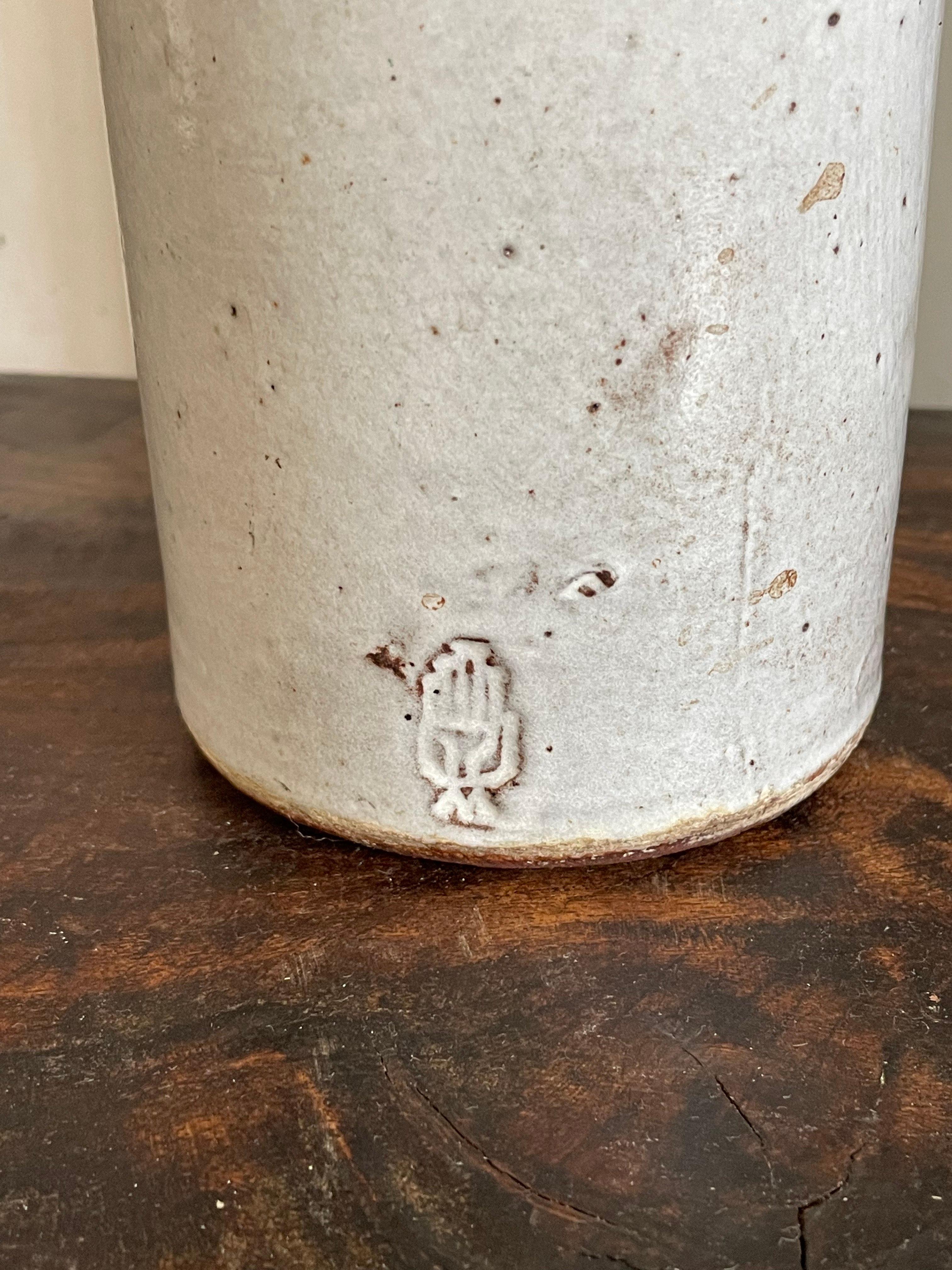 French Large white ceramic pitcher by Norbert Pierlot, 1960, France For Sale