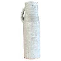 Large white ceramic pitcher by Norbert Pierlot, 1960, France