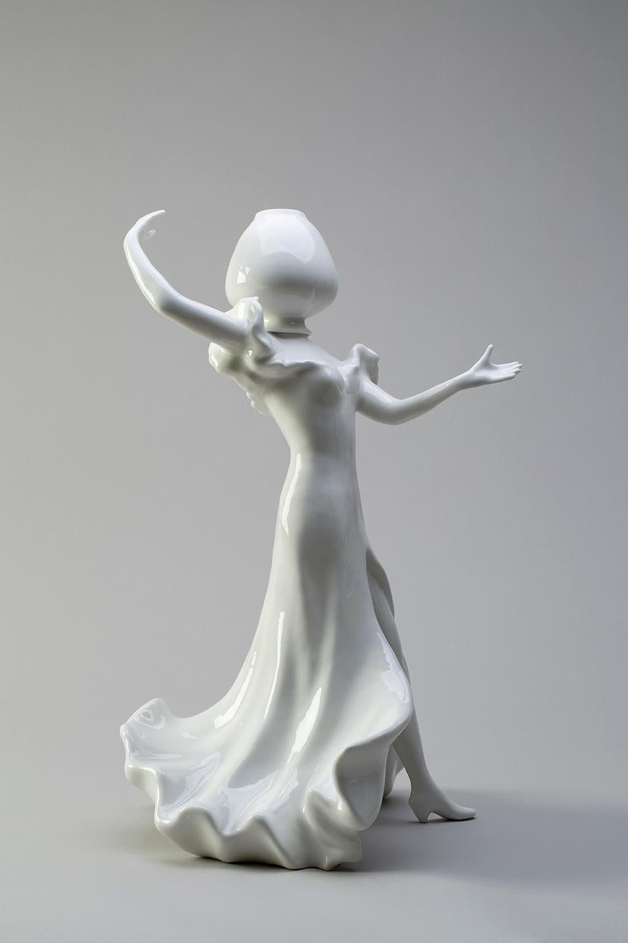 Glazed Large White Ceramic Sculpture by Andrea Salvatori, Italy, Contemporary For Sale