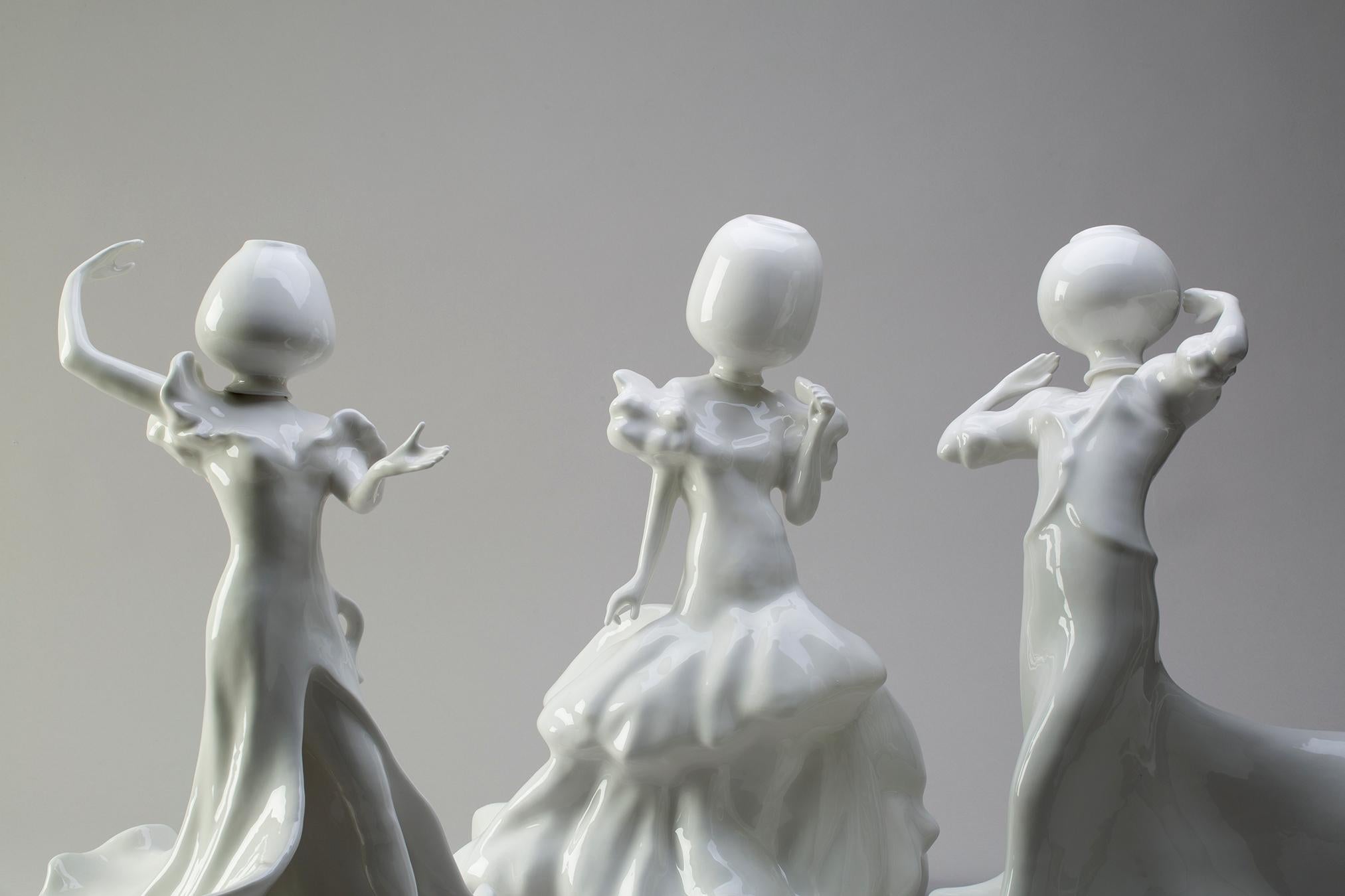 Céramique Grande sculpture en céramique blanche d'Andrea Salvatori, Italie, Contemporaine en vente