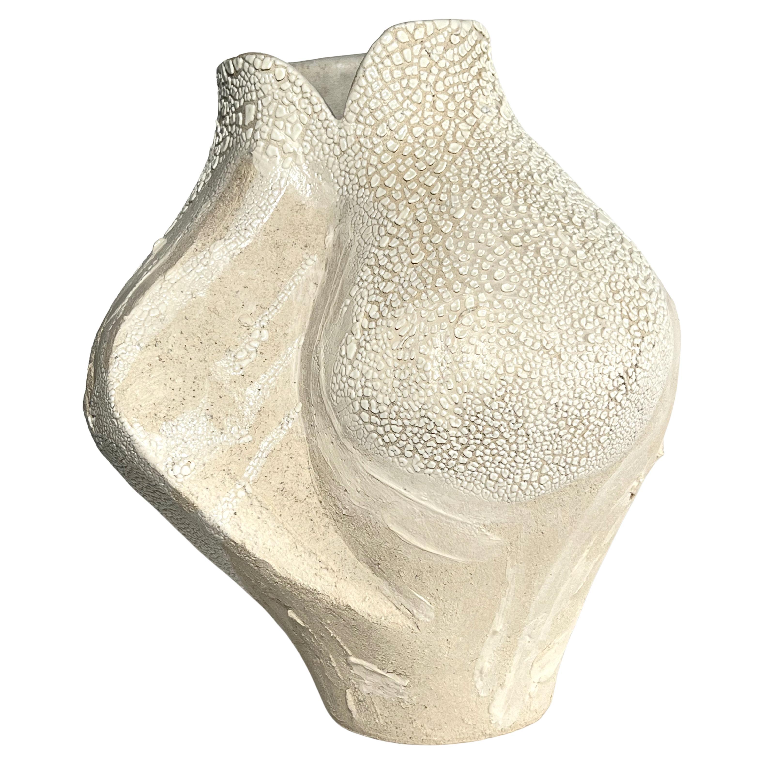 Large White Ceramic Vessel Lost Quarry Handcrafted Modern Vase