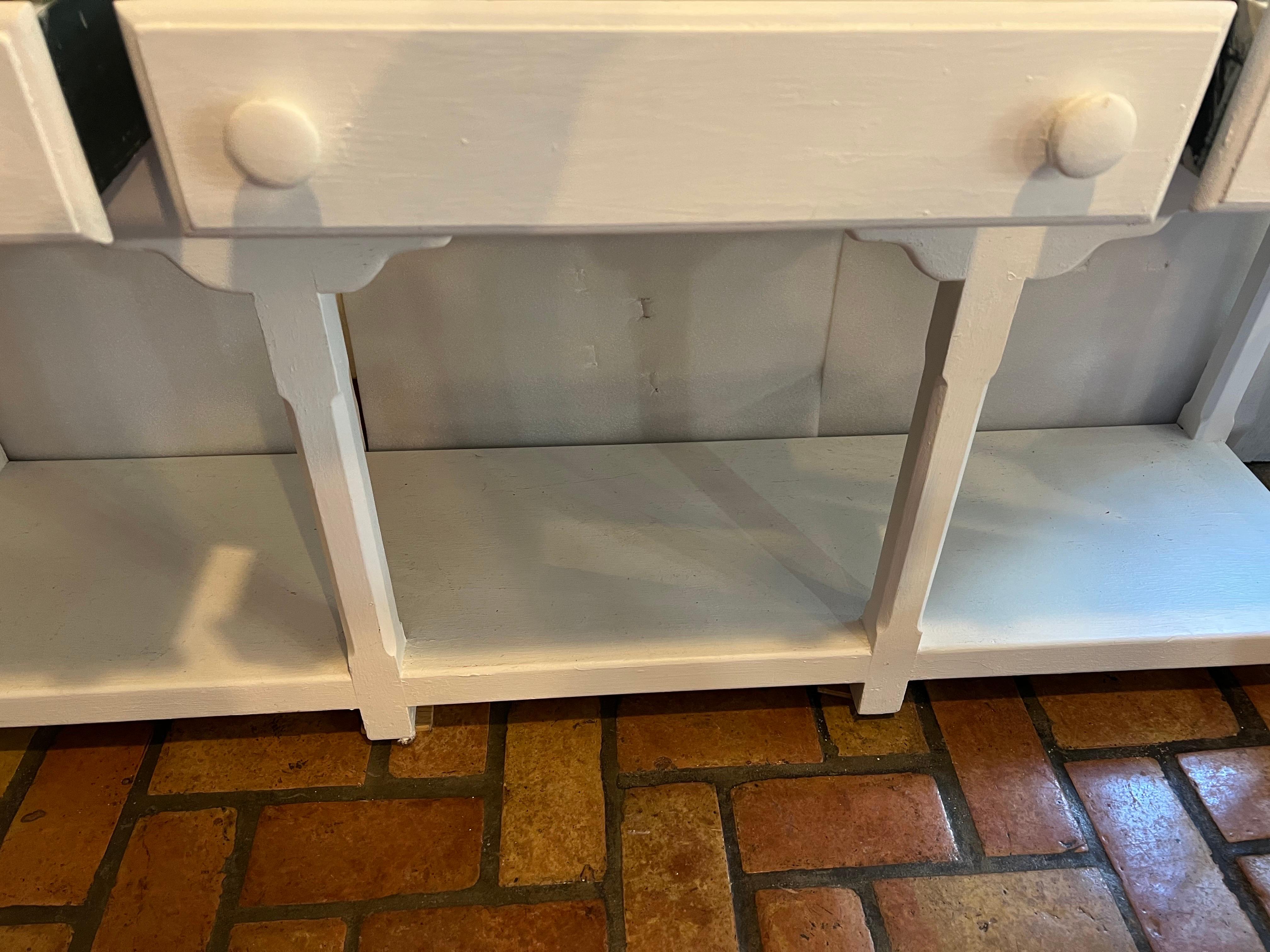 Large White Chalk Paint Hutch with Drawers 10