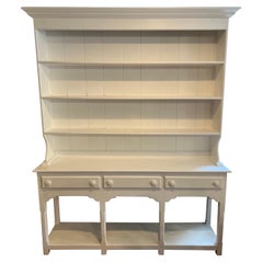 Large White Chalk Paint Hutch with Drawers