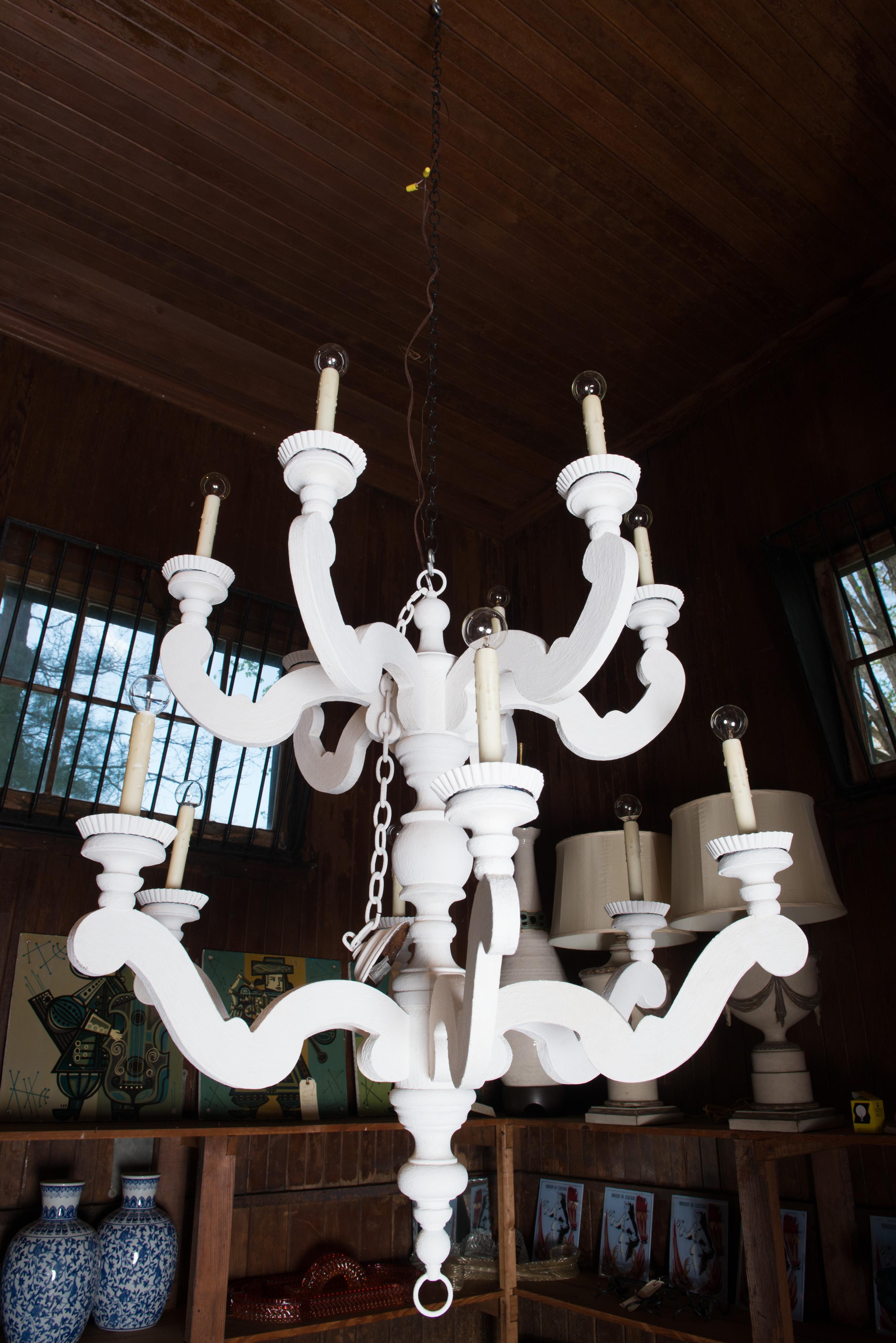 Large White Chandelier 13