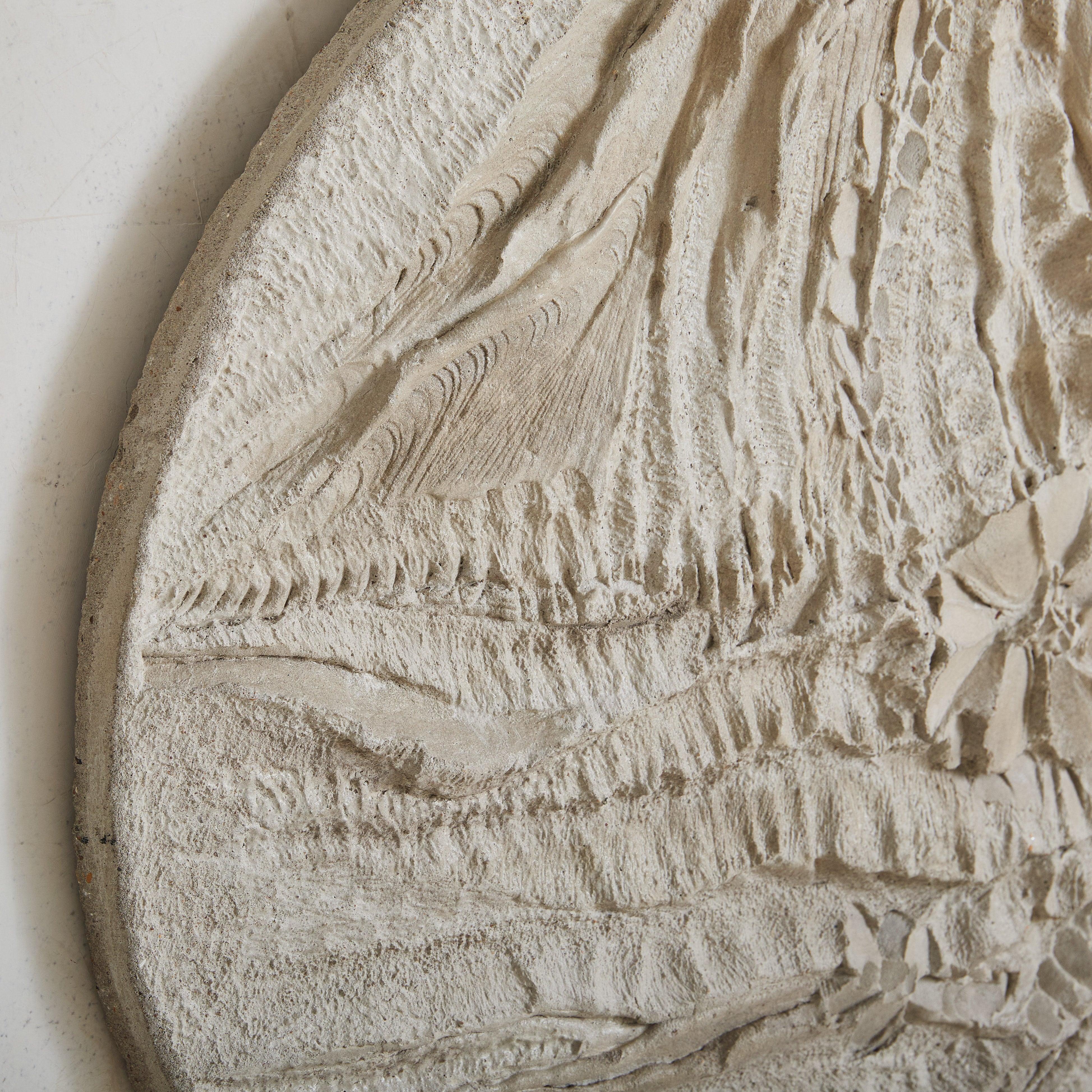 Large White Concrete Wall Sculpture by Roger Desserprit, 1985 In Good Condition For Sale In Chicago, IL