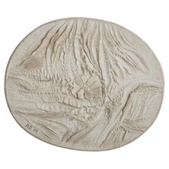 Large White Concrete Wall Sculpture by Roger Desserprit, 1985