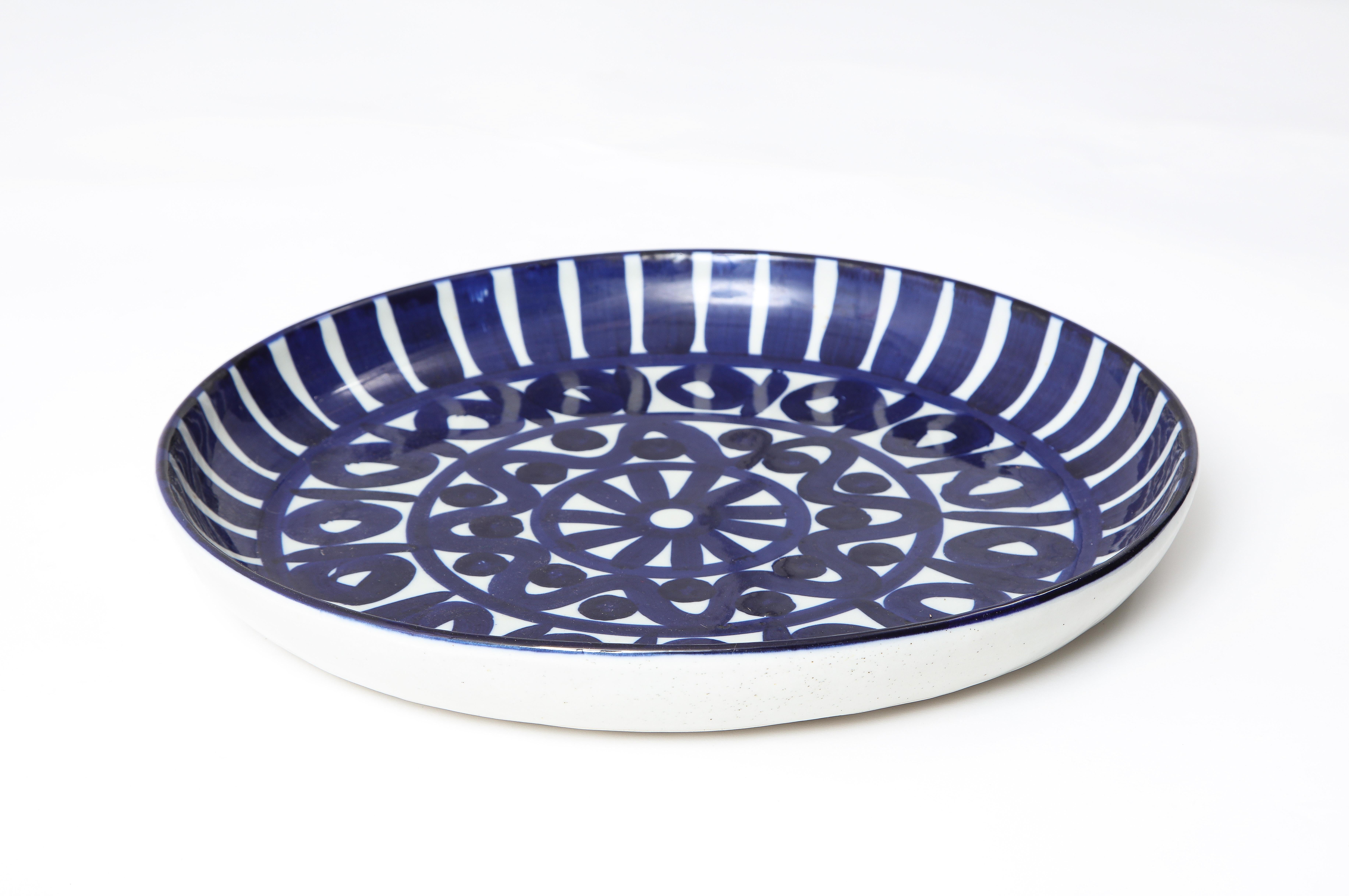 20th Century Large White Dansk Platter with Abstract Motif, Denmark 1960's For Sale