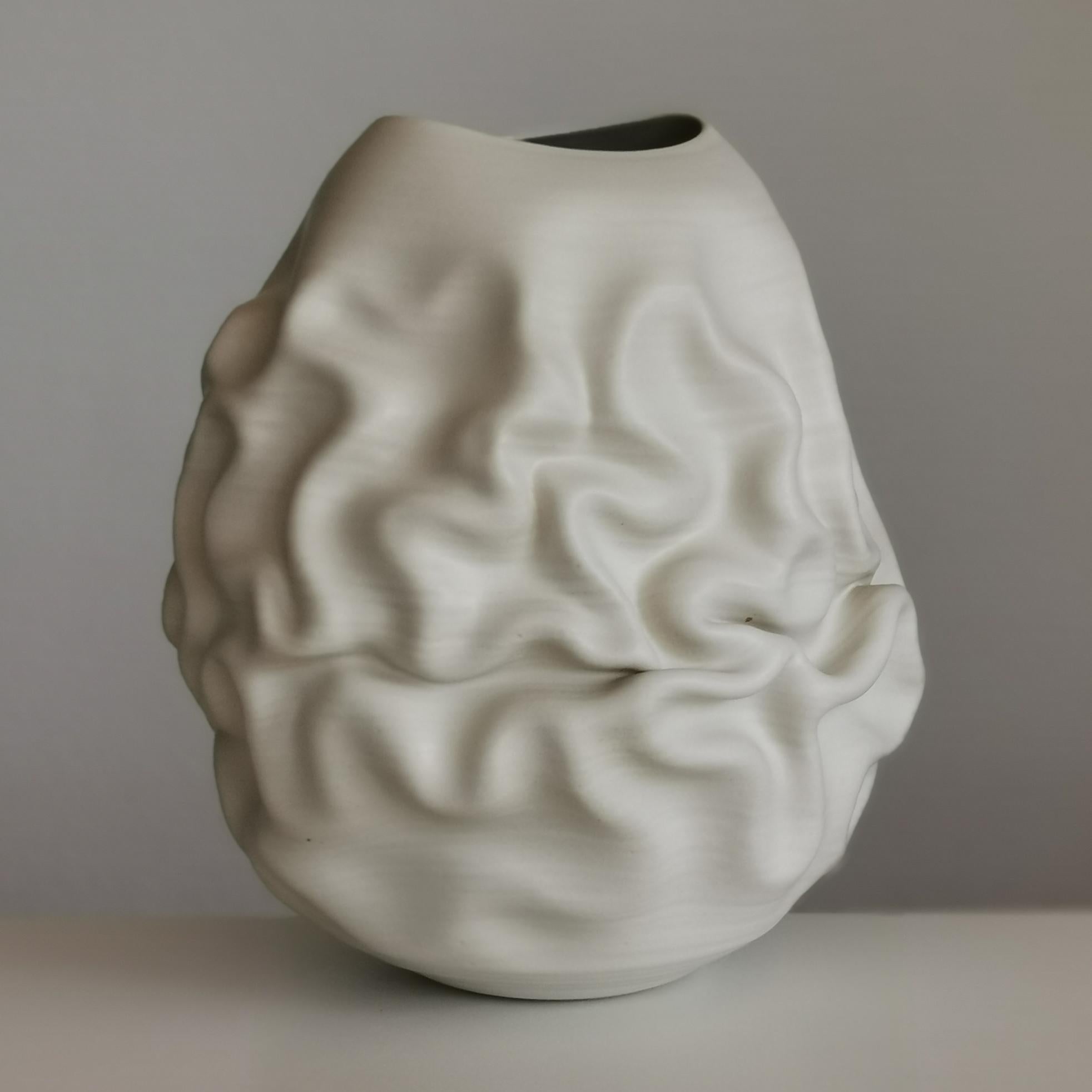 Large White Dehydrated Form No 33, Ceramic Vessel by Nicholas Arroyave-Portela 3
