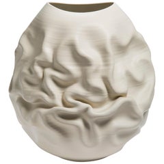 Large White Dehydrated Form No 33, Ceramic Vessel by Nicholas Arroyave-Portela