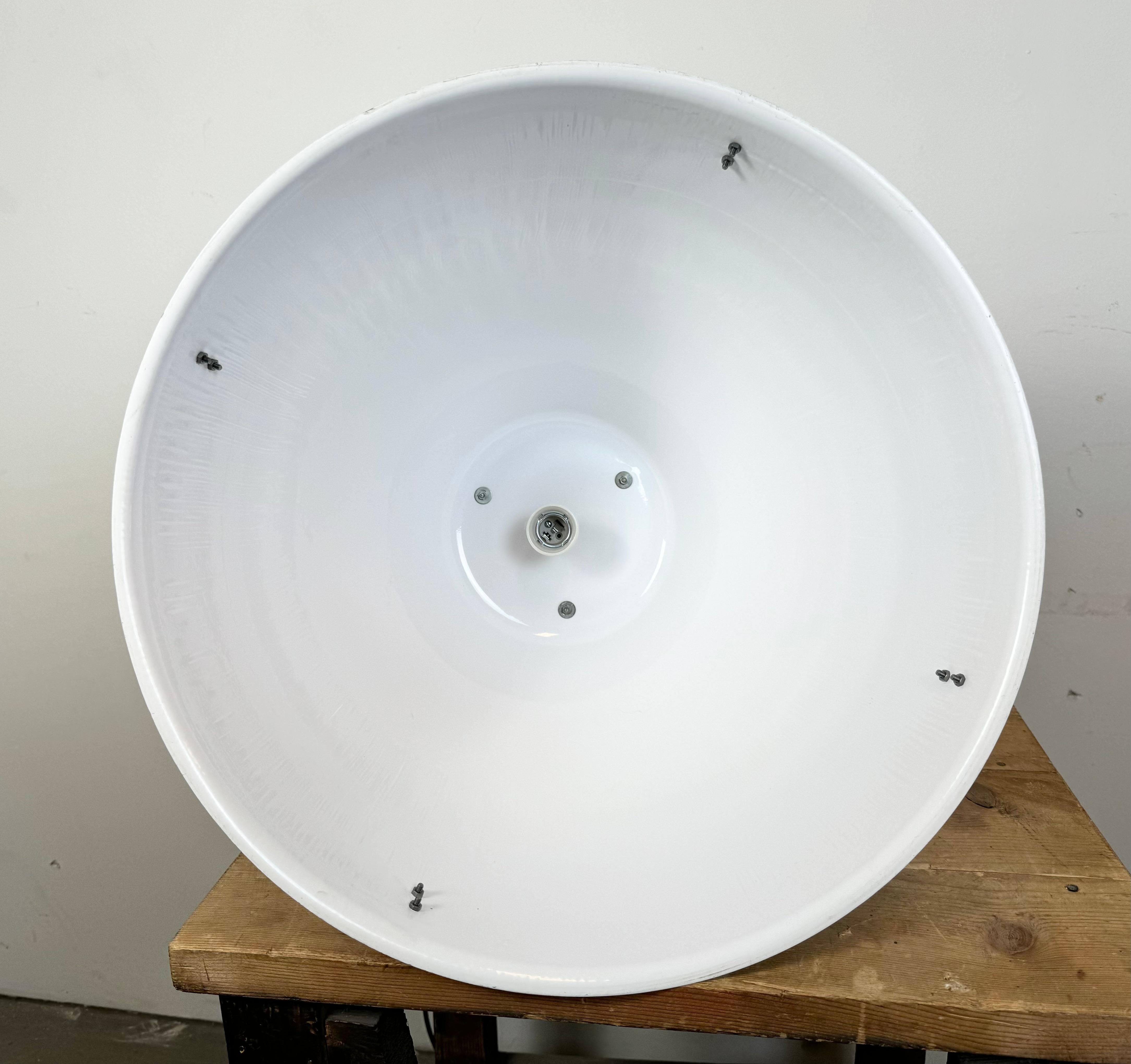 Large White Enamel Industrial Factory Lamp from Elektrosvit, 1990s For Sale 8