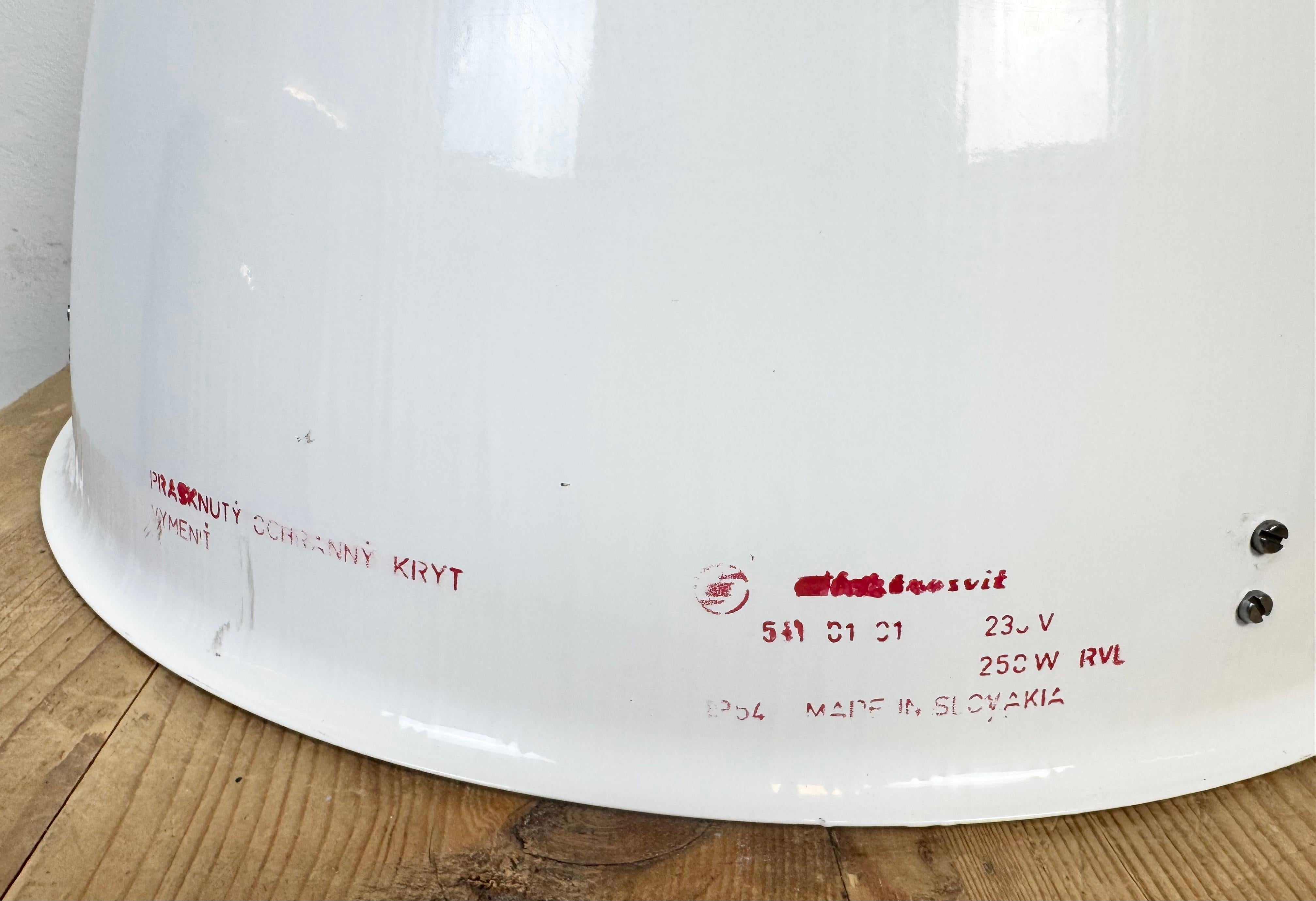 Grande lampada industriale a smalto bianco di Elektrosvit, anni '90 in vendita 8