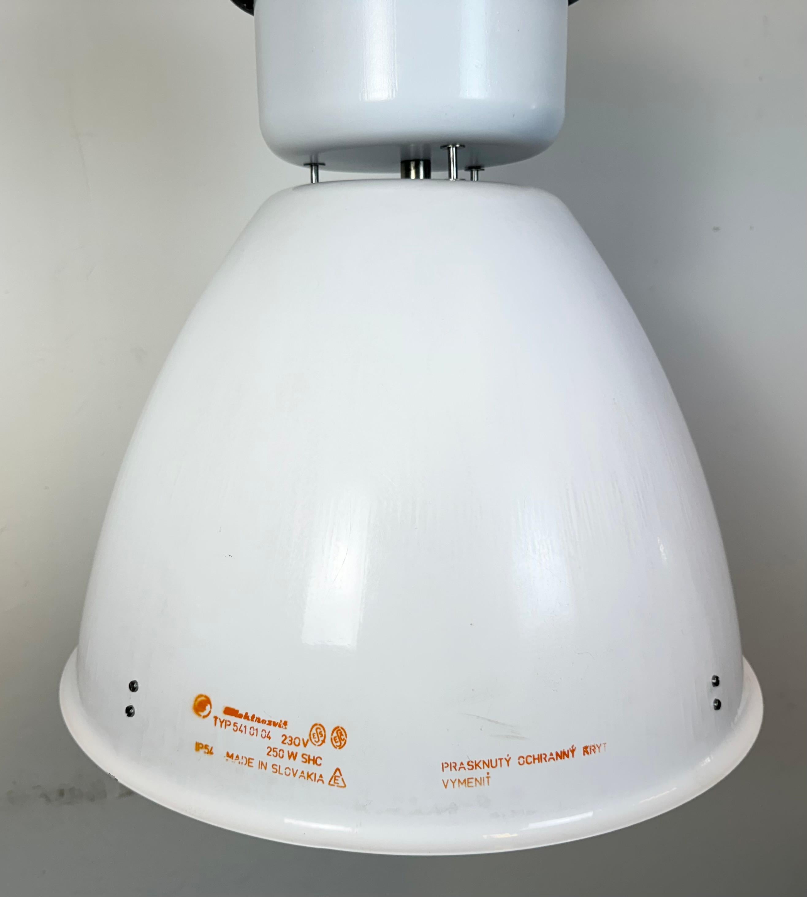 20th Century Large White Enamel Industrial Factory Lamp from Elektrosvit, 1990s For Sale