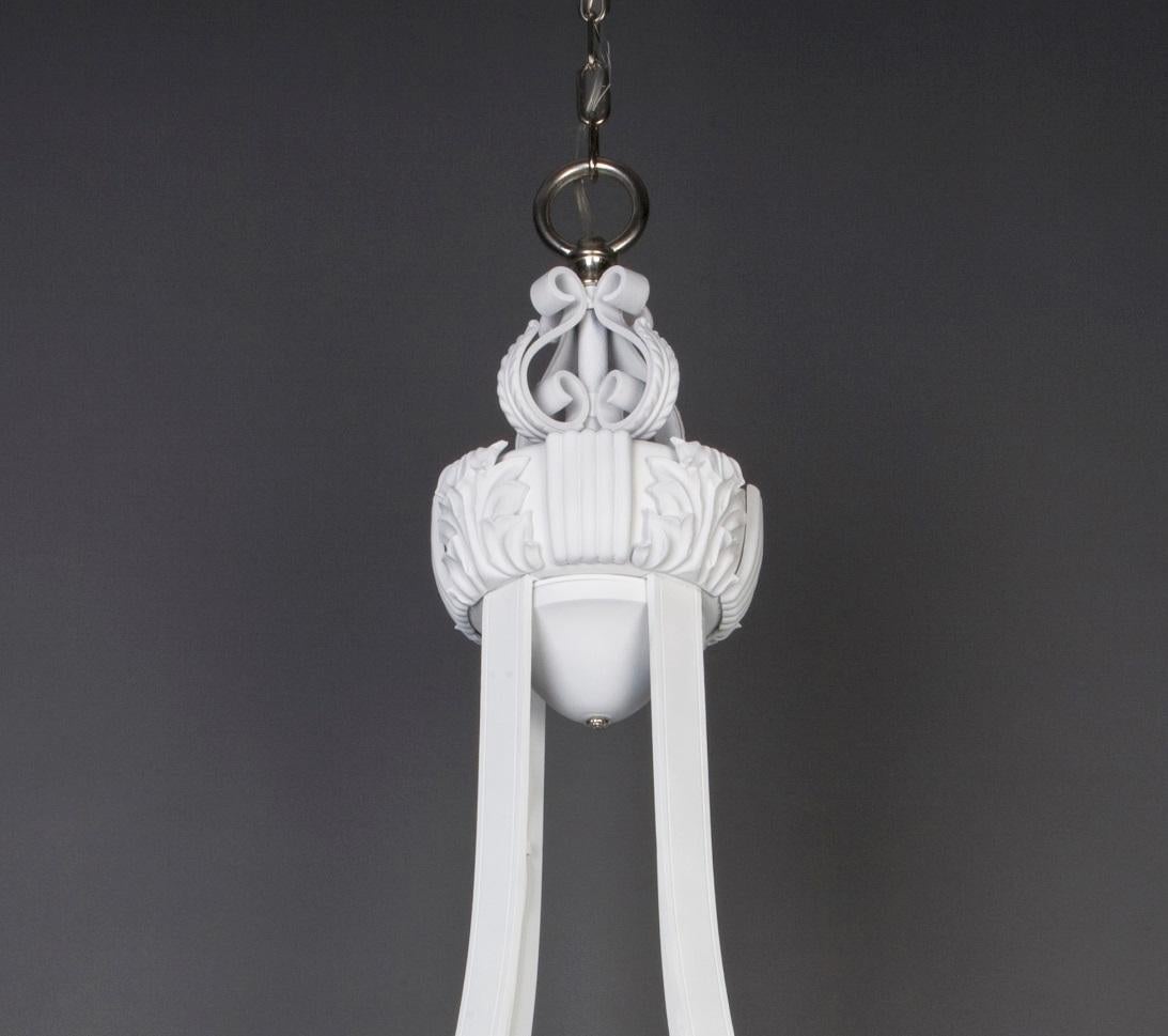 American Large white enameled chandelier