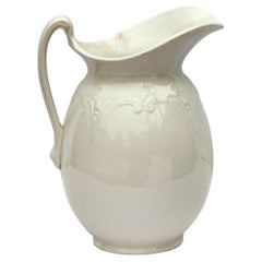Large White English Ironstone White Pitcher