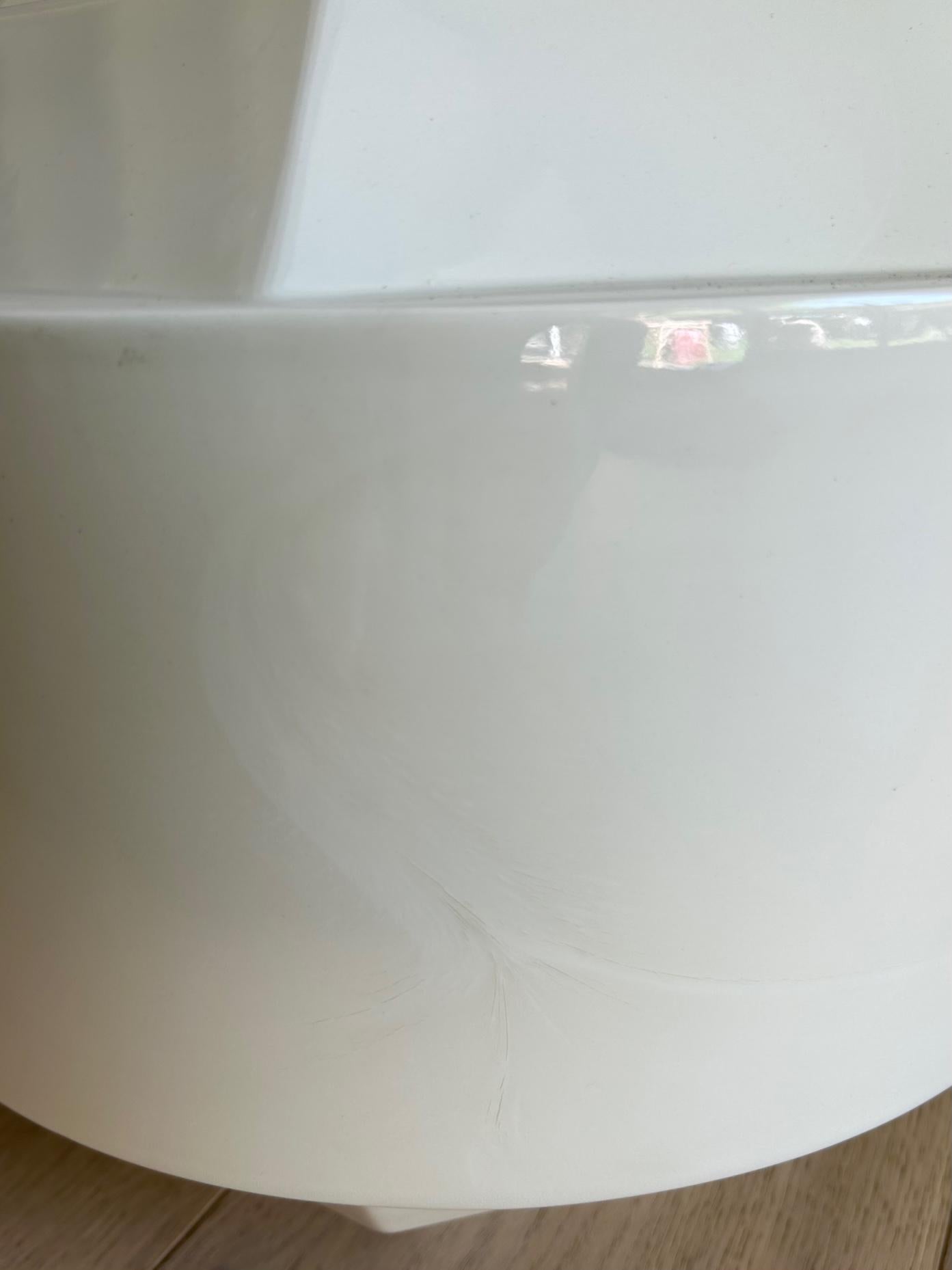 Ceramica Grande vaso bianco geometrico Art Déco di Charles Catteau per Boch Frères in vendita