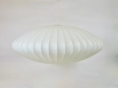 Large White George Nelson Howard Miller Style Flying Saucer Bubble Lamp