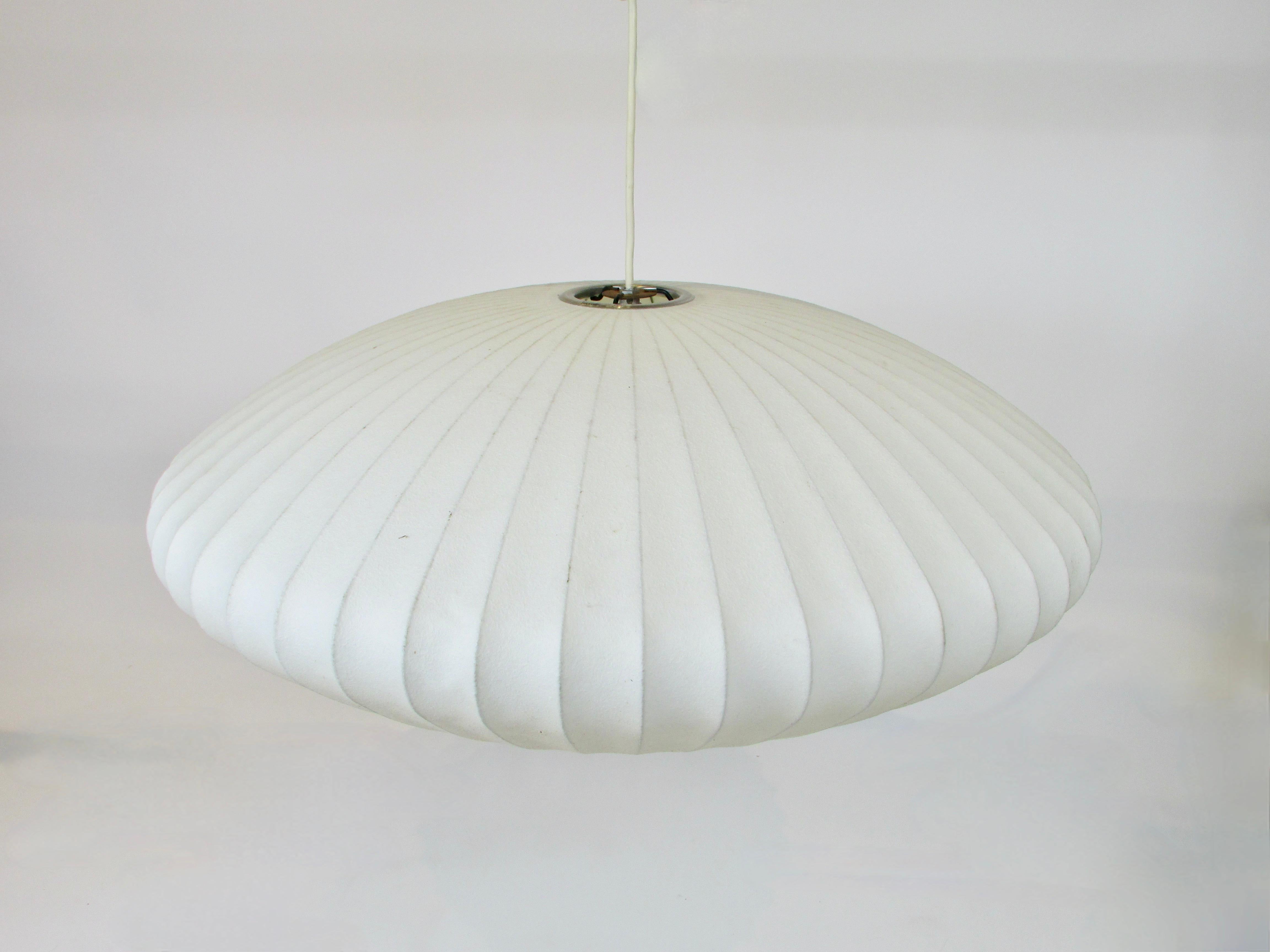 American Large White George Nelson Howard Miller Style Flying Saucer Bubble Lamp