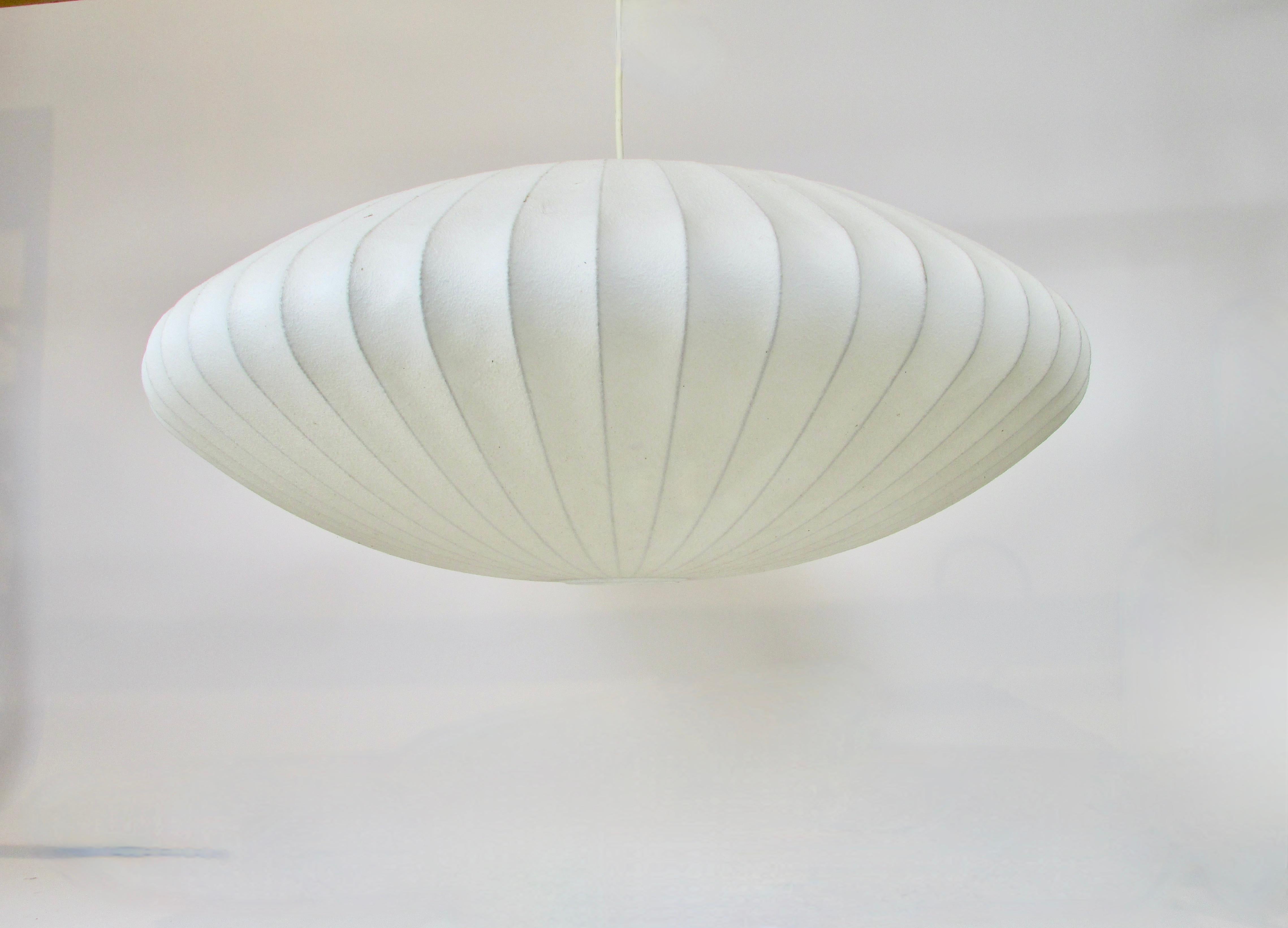 20th Century Large White George Nelson Howard Miller Style Flying Saucer Bubble Lamp