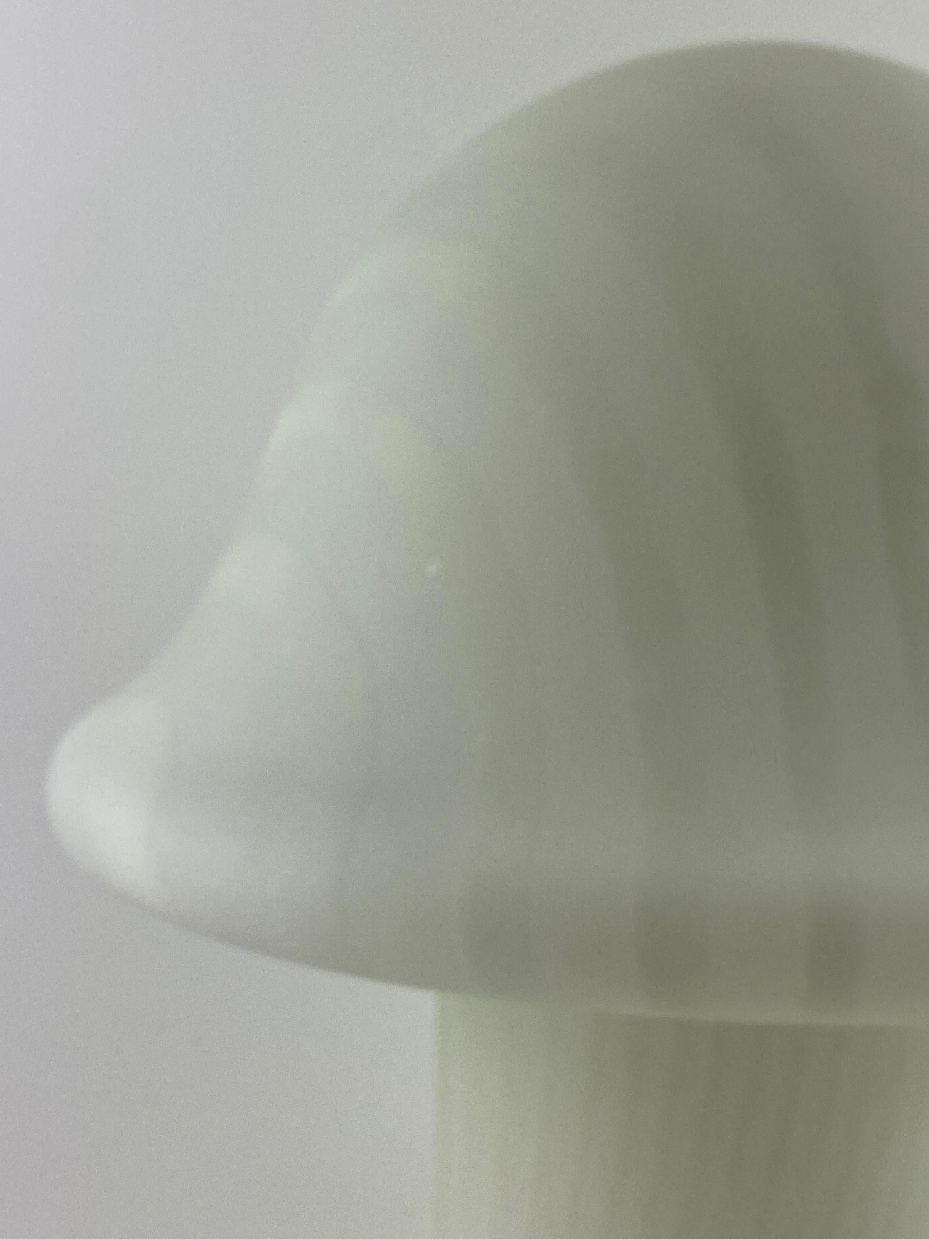 One of two Large White Glass Peill and Putzler Mushroom Table Lamp XL 1970 For Sale 4