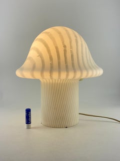 One of two Large White Glass Peill and Putzler Mushroom Table Lamp XL 1970