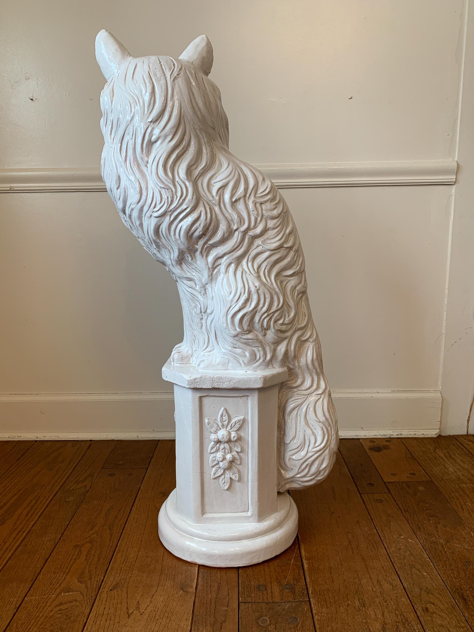 white fox statue