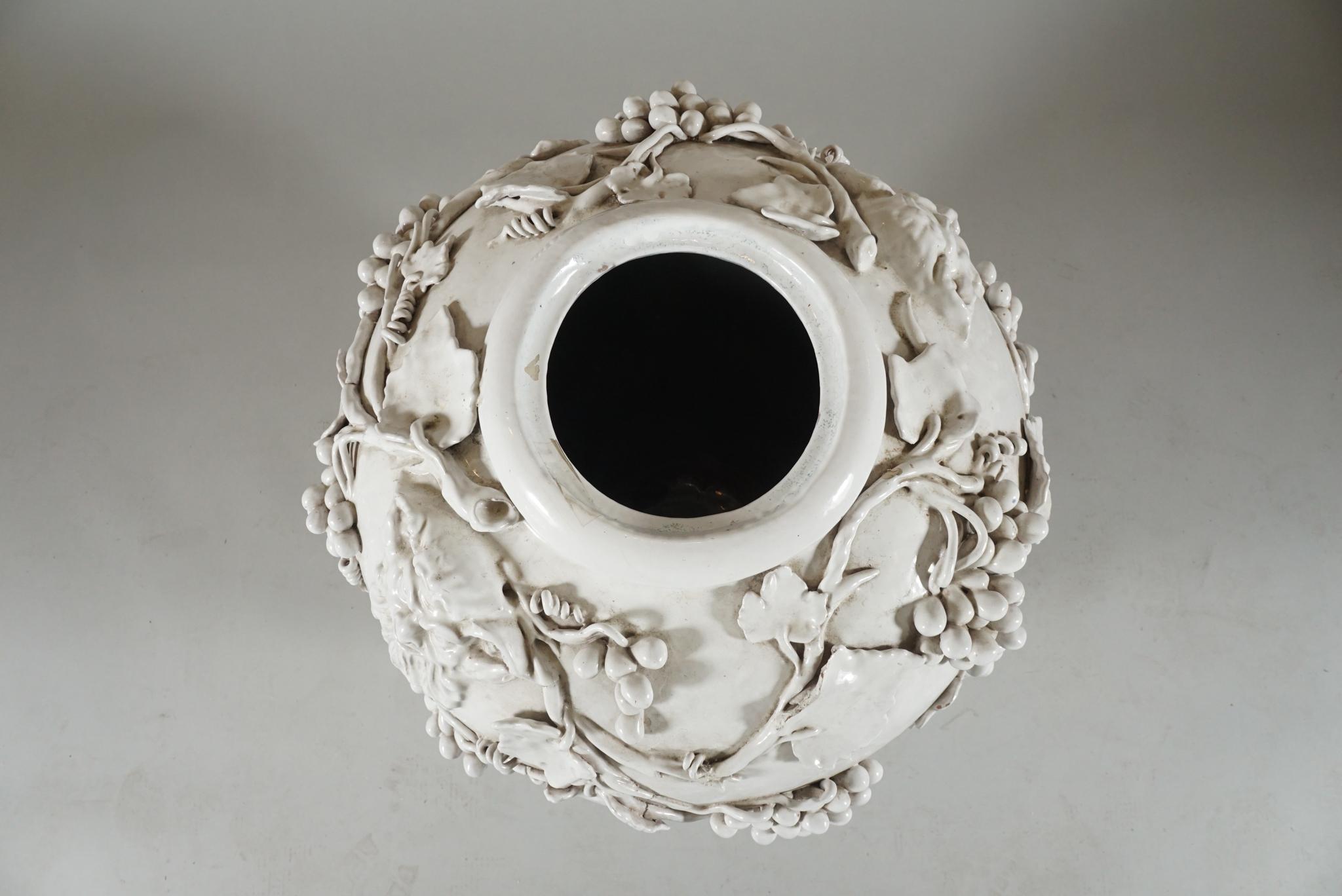 Large White Glazed Jardiniere by Vincent Garnier For Sale 2