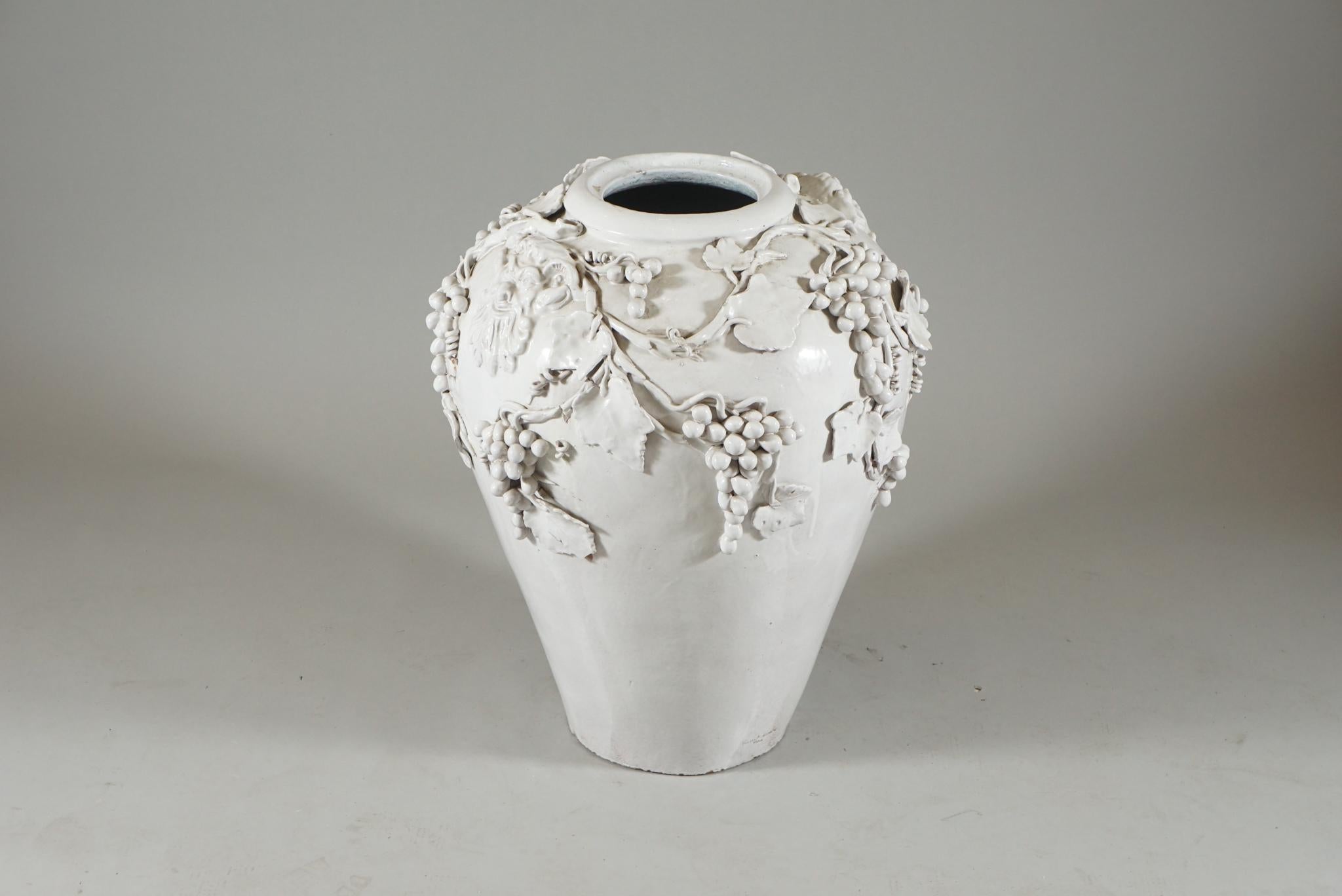 Aesthetic Movement Large White Glazed Jardiniere by Vincent Garnier For Sale