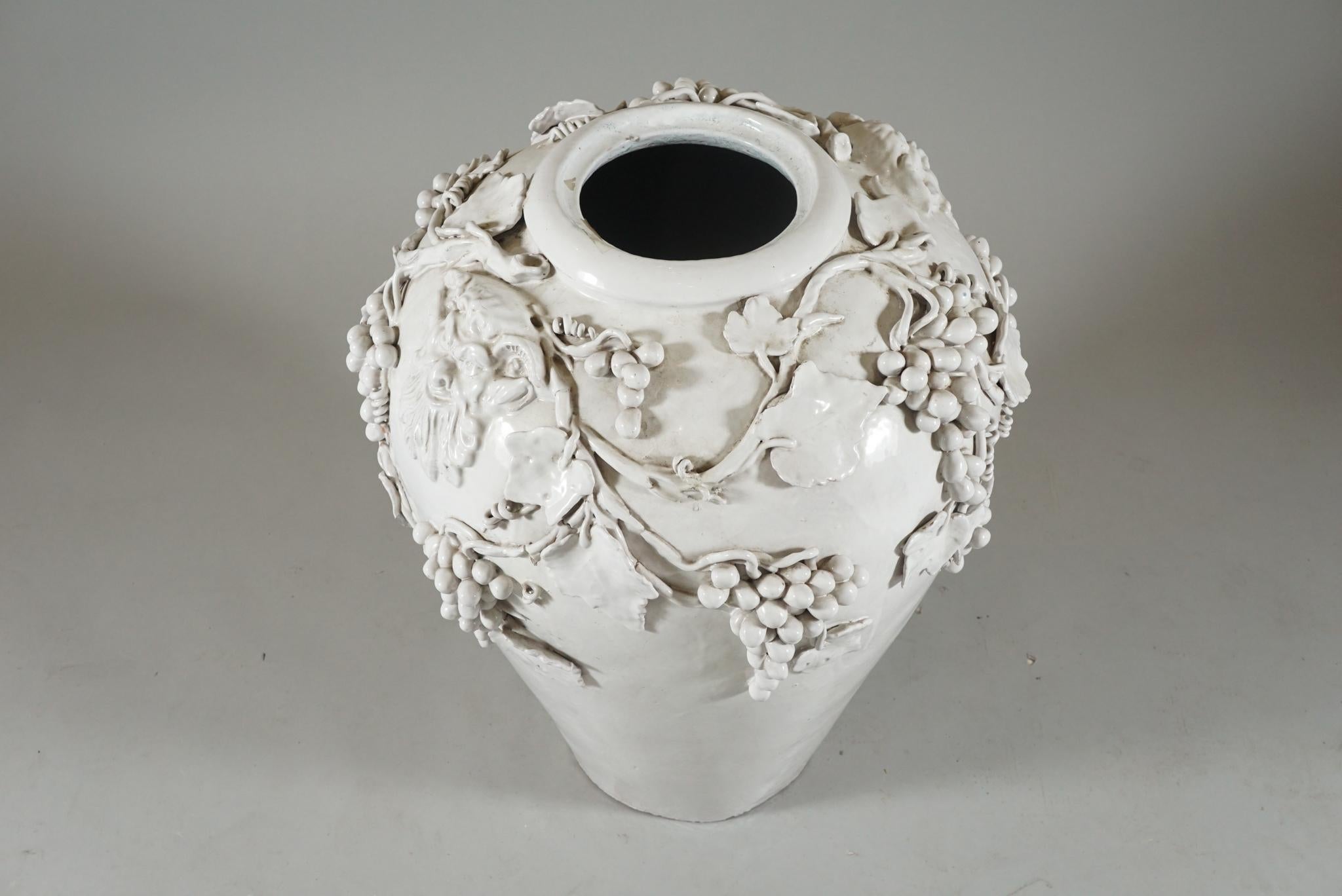 French Large White Glazed Jardiniere by Vincent Garnier For Sale