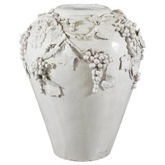 Large White Glazed Jardiniere by Vincent Garnier