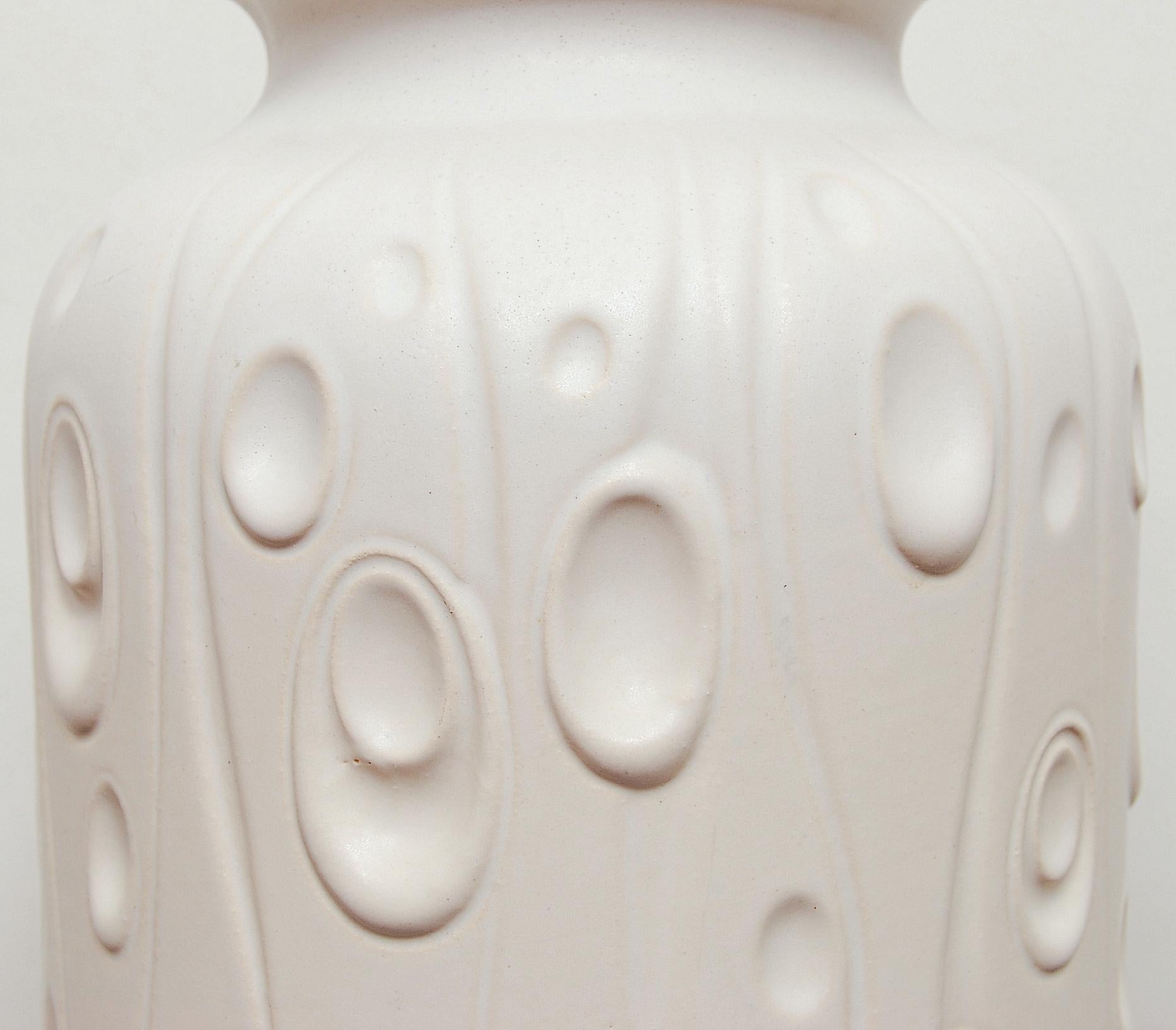 Mid-Century Modern Large White Glazed Stoneware Floor Vase, 1960s