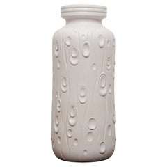 Large White Glazed Stoneware Floor Vase, 1960s