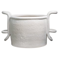Large white glazed stoneware pot by Clémentine Dupré, 2026.