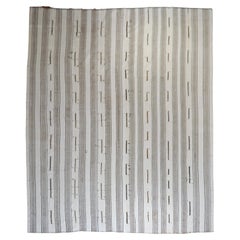Zabihi Collection Oversize White Gray Vintage Turkish Kilim