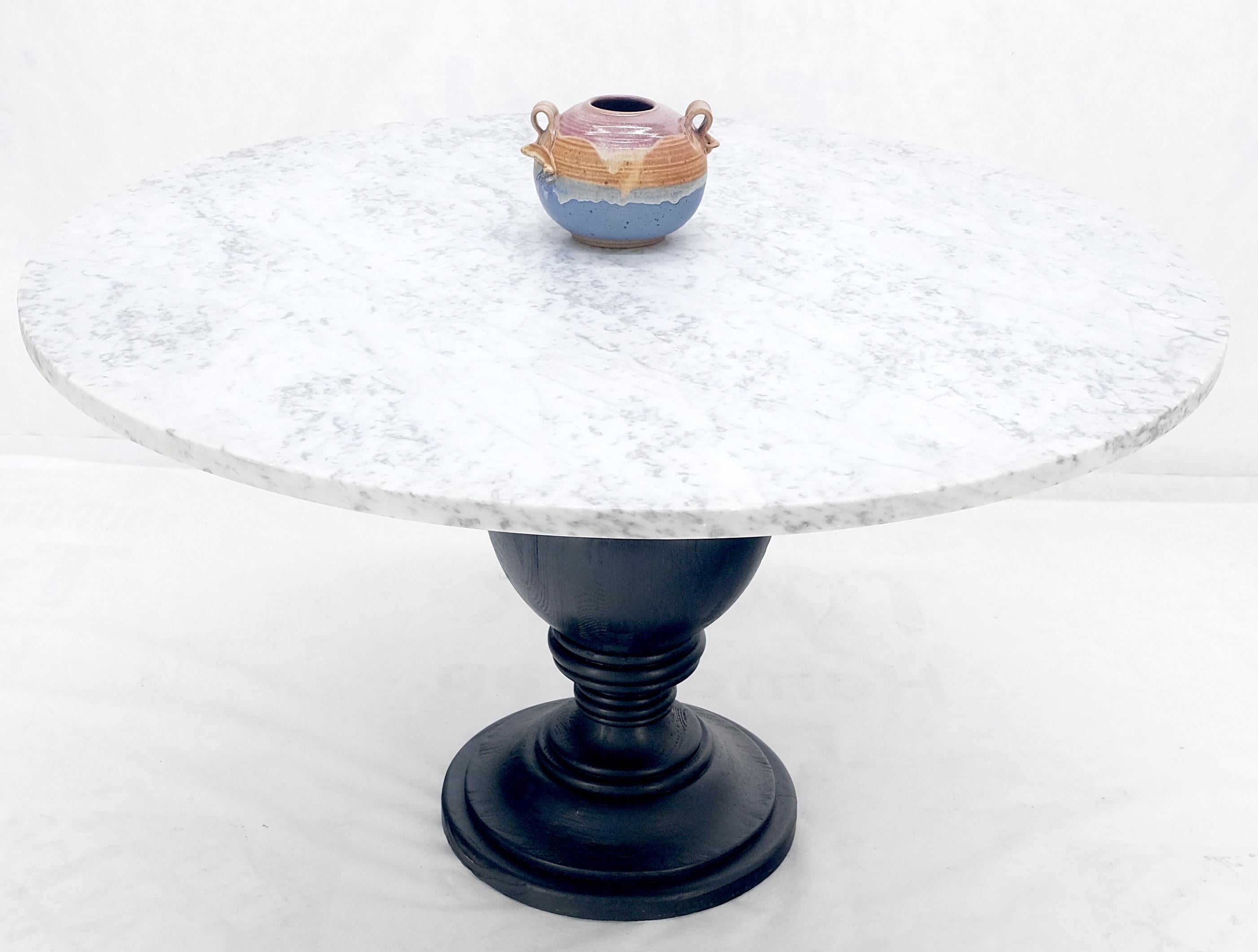 Marbre Grande table de salle à manger ronde à plateau de marbre blanc gris 54