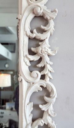 Large Ornate Baroque Mirror in White