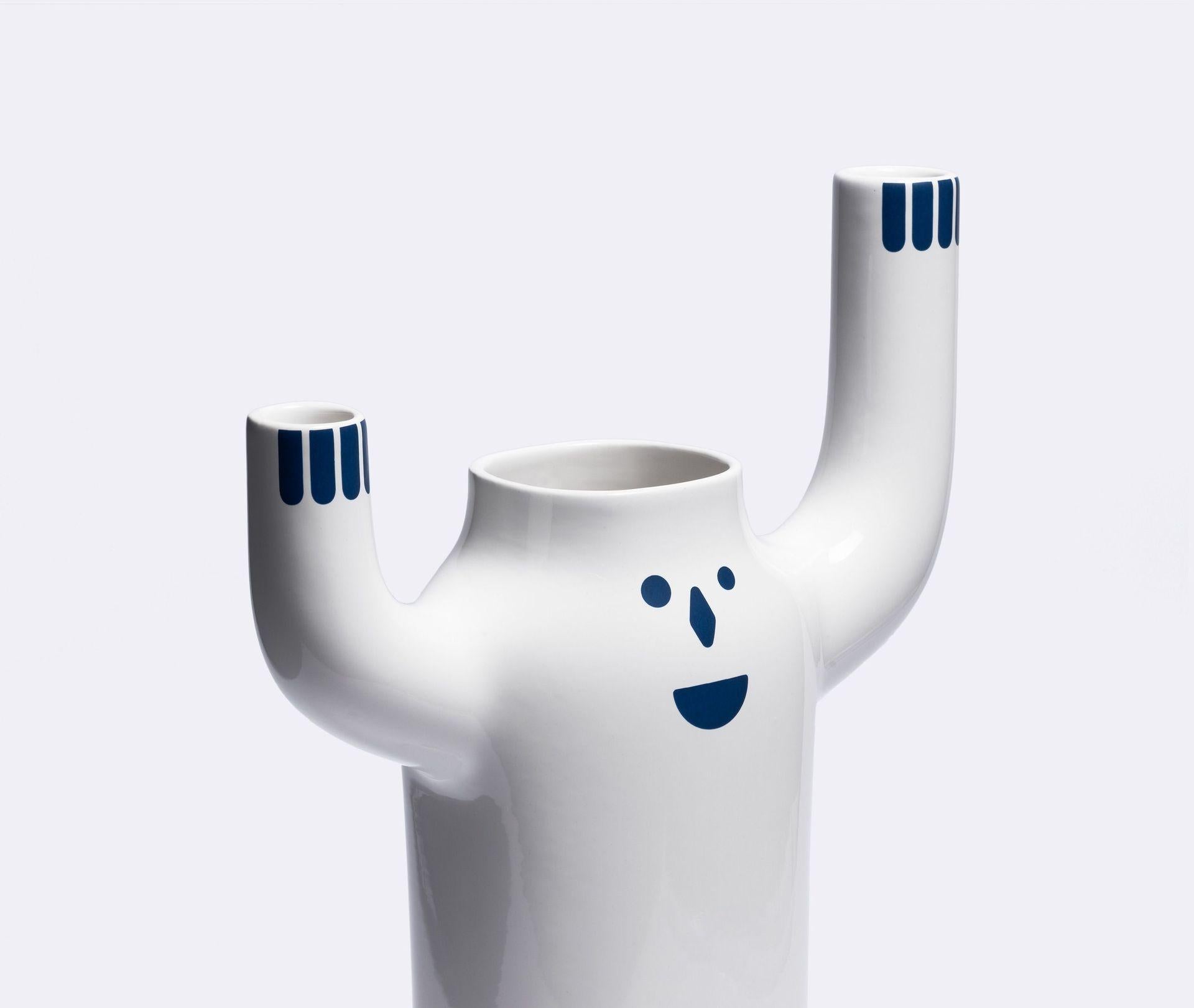 Spanish Large White Happy Susto Vase by Jaime Hayon For Sale