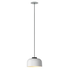 Lampada a sospensione a forma di ciotola con cappello bianco grande di Santa & Cole