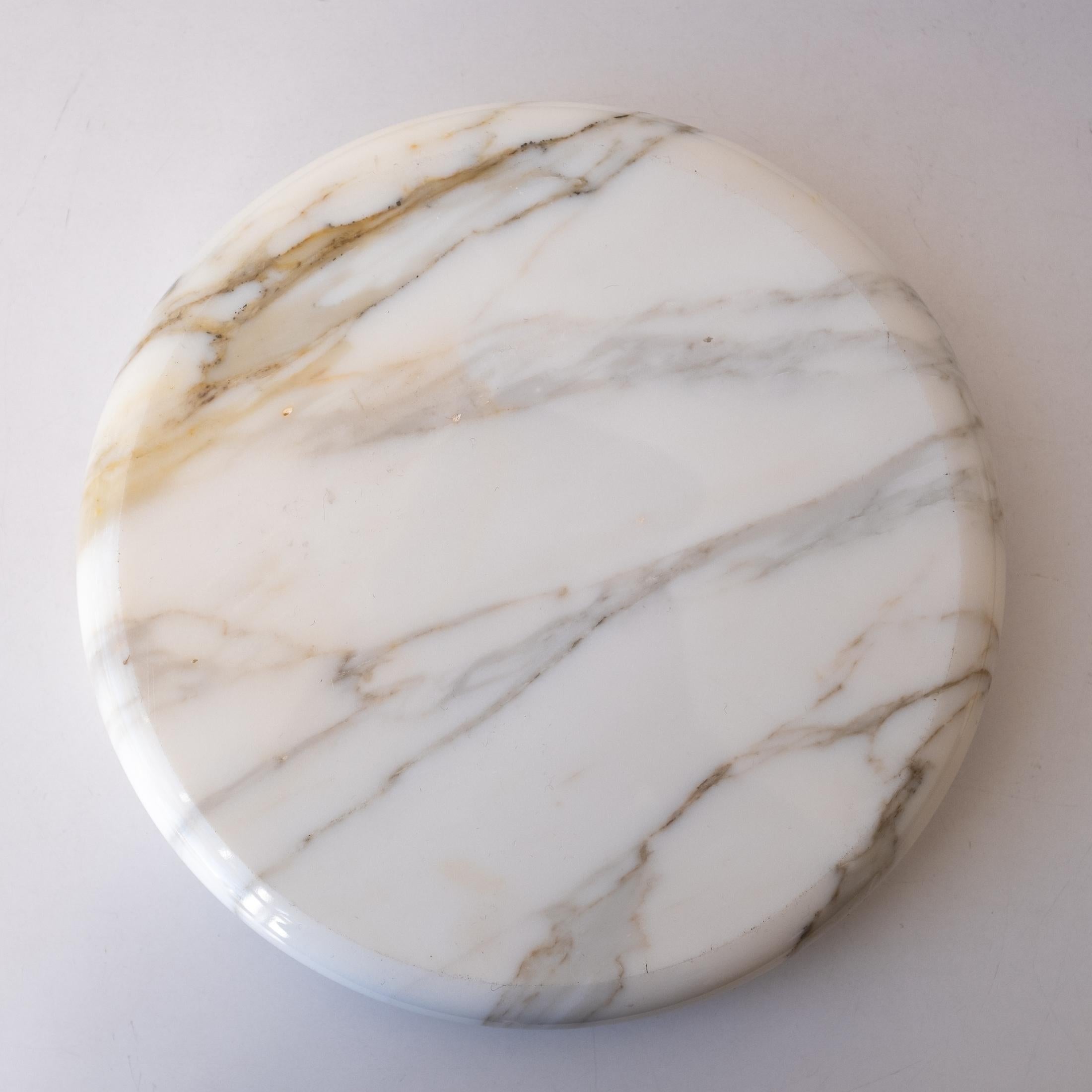 Large White Italian Carrara Marble Bowl Vide-Poche 1960s 8