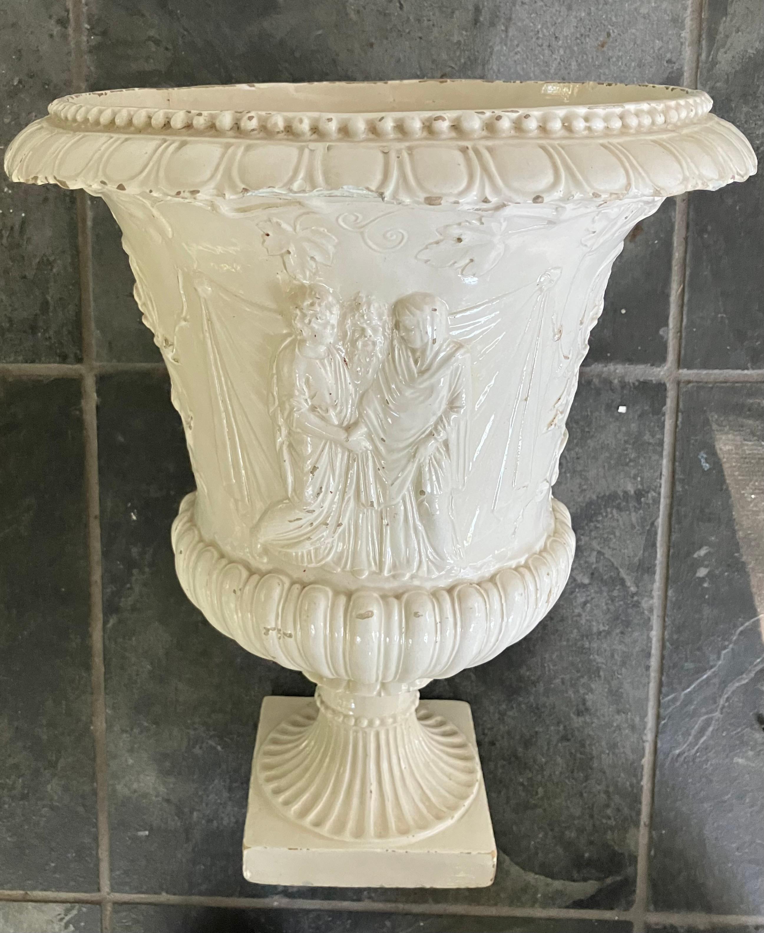 White Neoclassical Urn For Sale 4