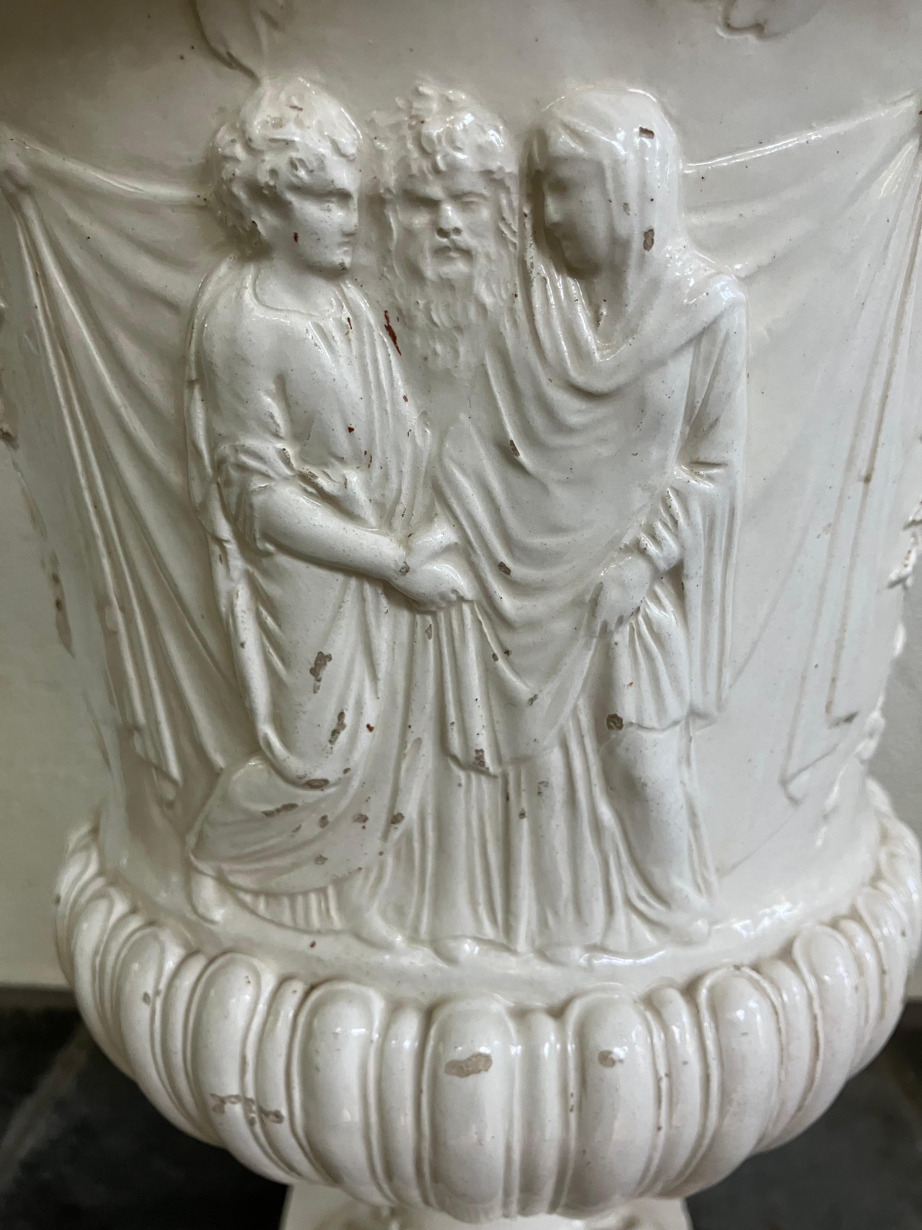 White Neoclassical Urn For Sale 5