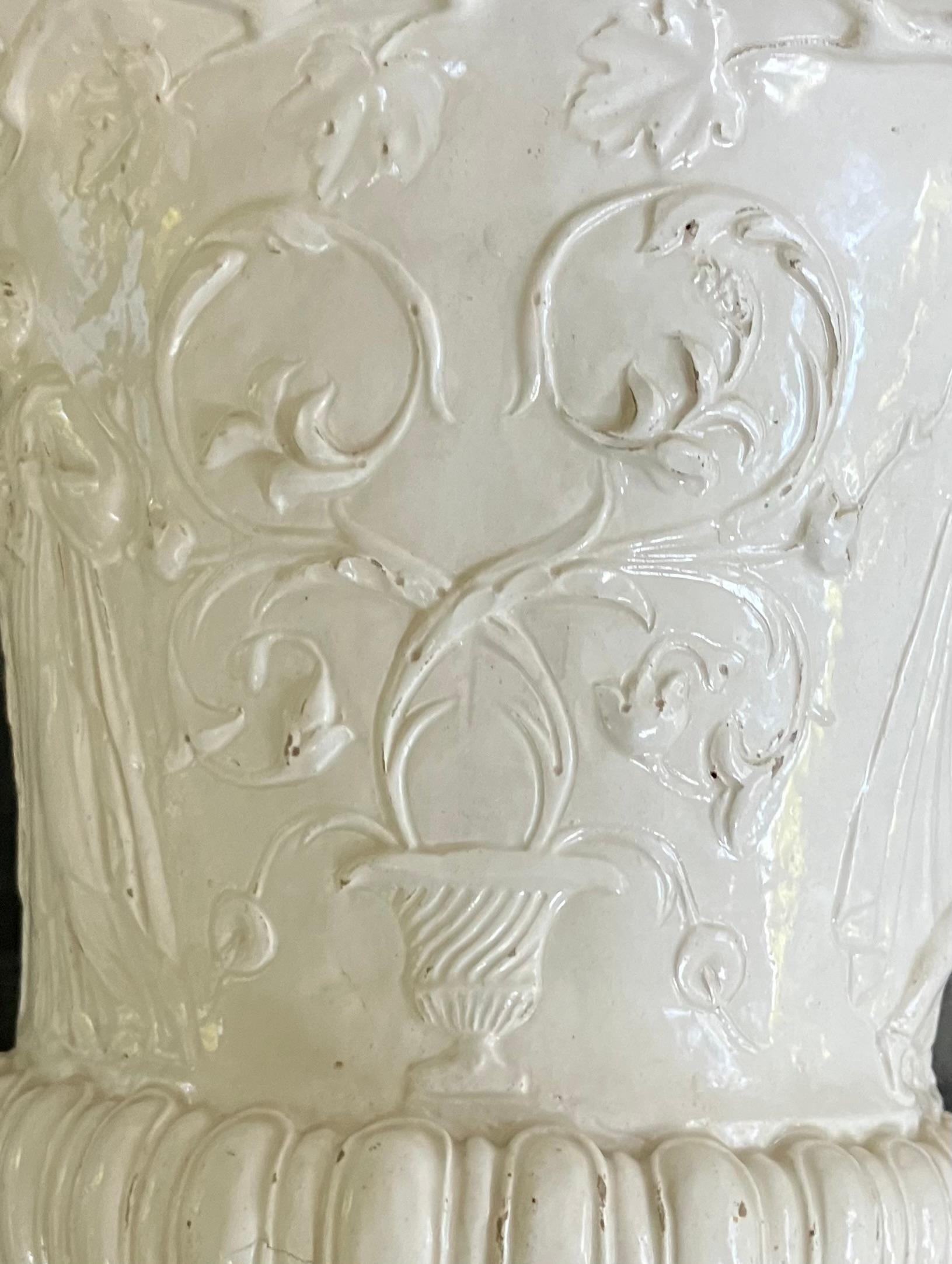 White Neoclassical Urn For Sale 1