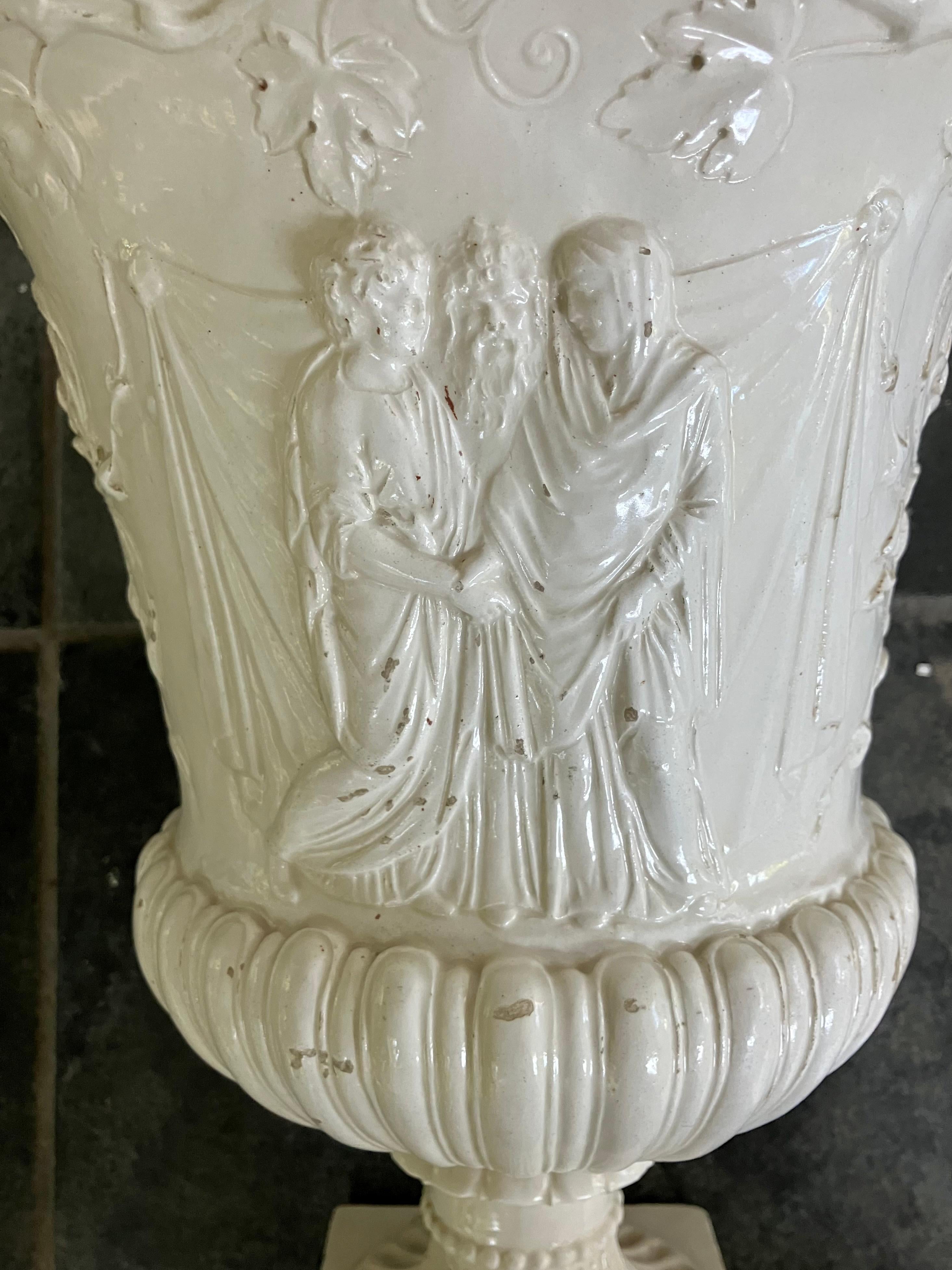 White Neoclassical Urn For Sale 2