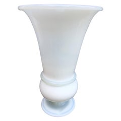 Large White Ivory Colored Opaline Vase