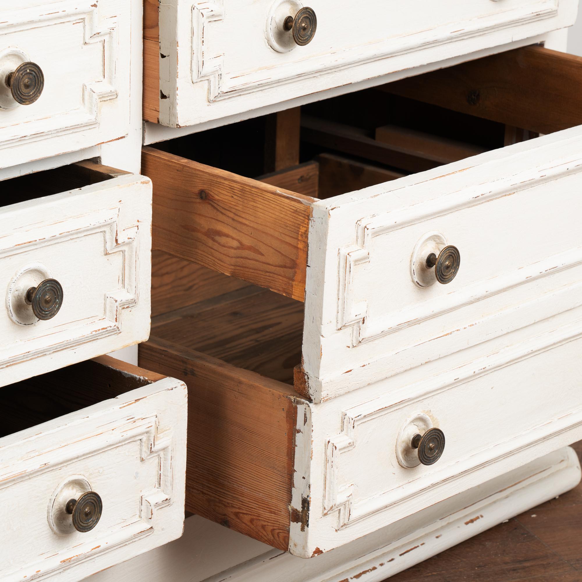 Large White Kitchen Island from Old French Shop Counter, France circa 1880 1