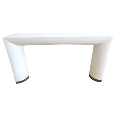 Vintage Large White Lacquer Style of Springer 'I-Beam' Console Table, C 1980s